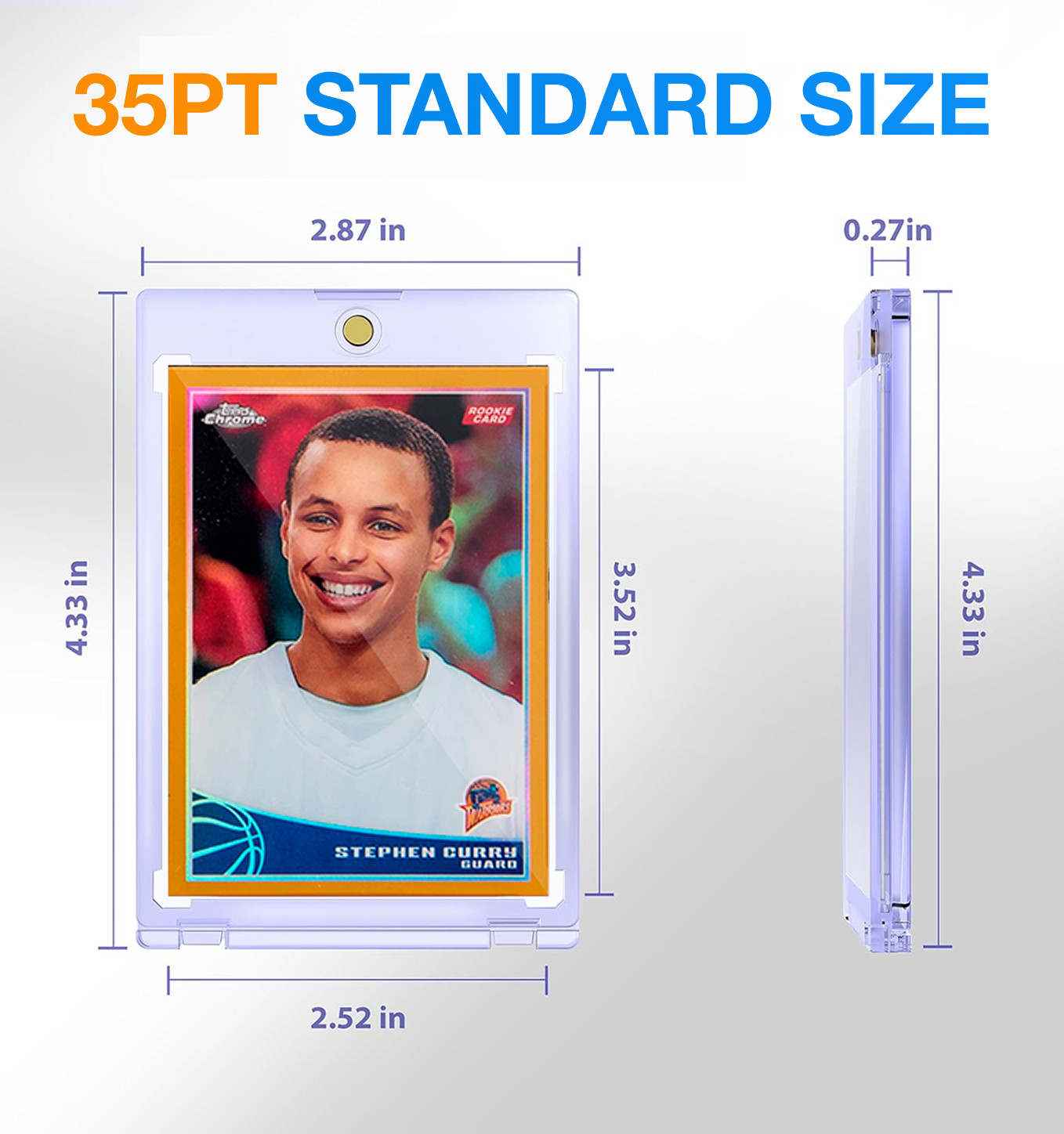 25 Pack Magnetic Trading Sports Card Holders 130pt One-Touch Hard UV Protection