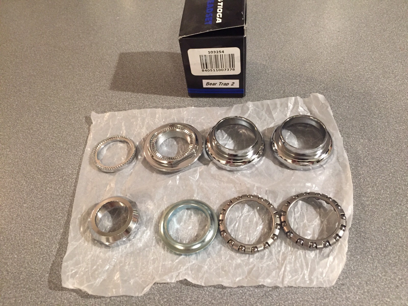 OLD SCHOOL BMX TIOGA BEARTRAP 2 HEADSET CHROME 1" threaded NEW tange gt
