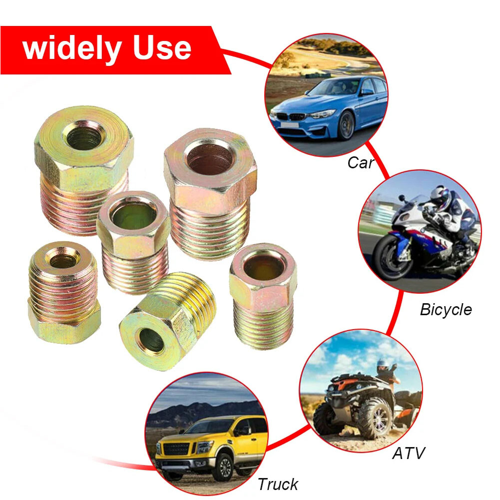 35pcs Brake Line Fitting Nuts Kit For Inverted Flares On 3/16 And 1/4 Tube