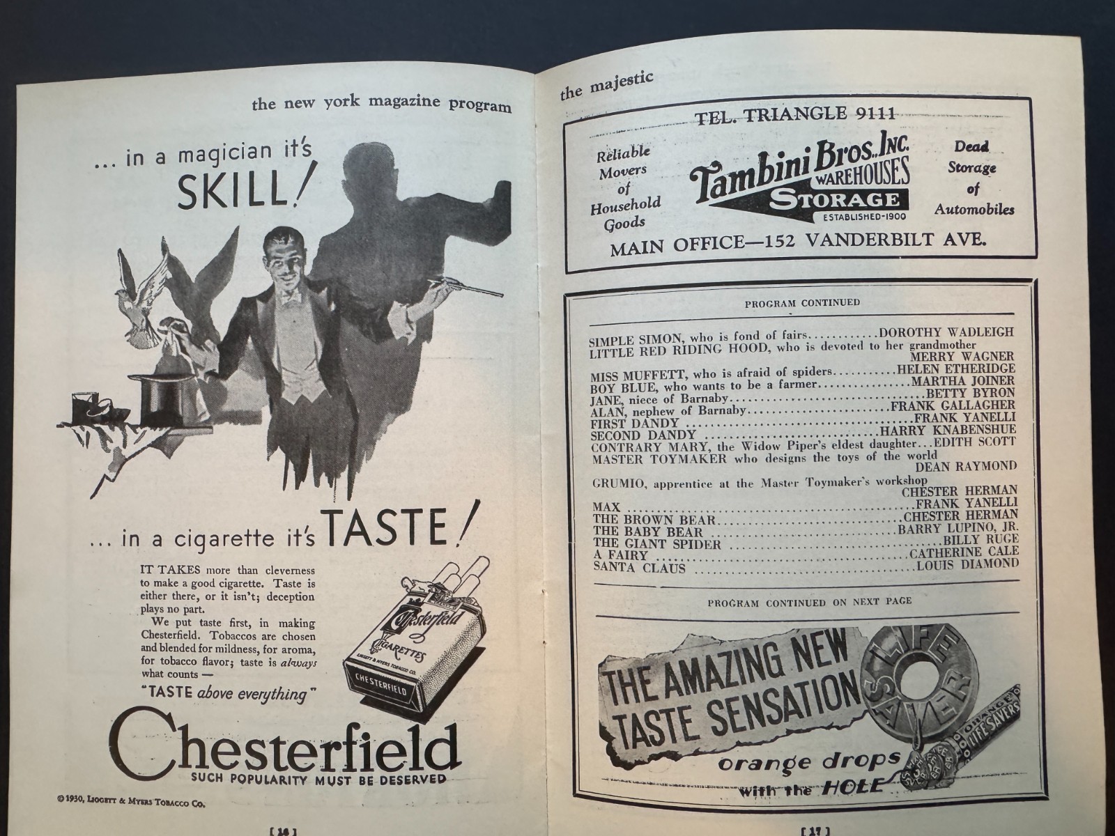 Vintage Broadway Theater Programs 1920s Art Deco Roxy, Jolsons, Majestic