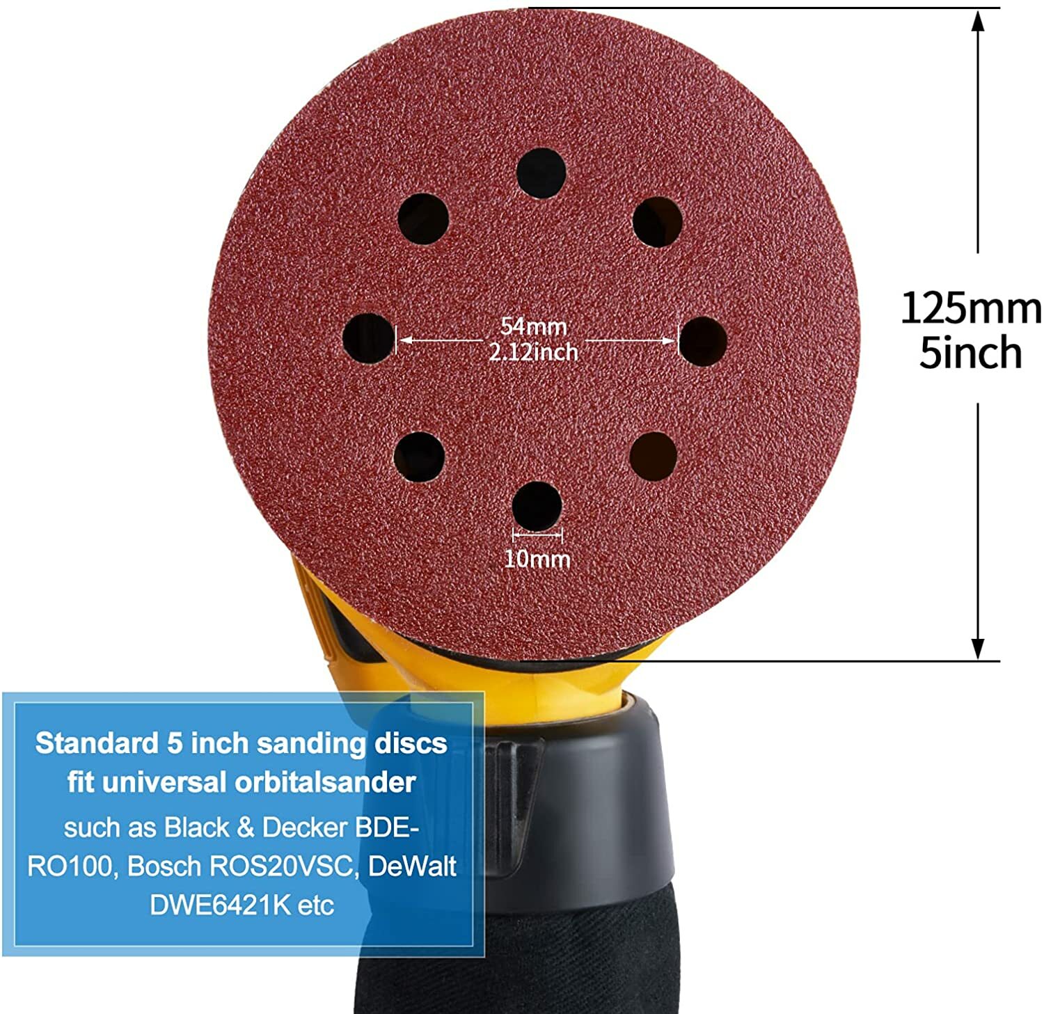 5inch Sanding Discs 40-1000 Grit Hook Loop 8-Hole Orbital Sander Paper Sandpaper