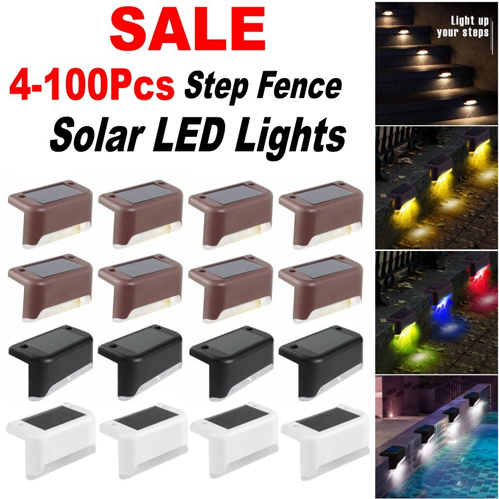 Outdoor Solar LED Deck Lights Garden Path Patio Pathway Stairs Step Fence Lamp
