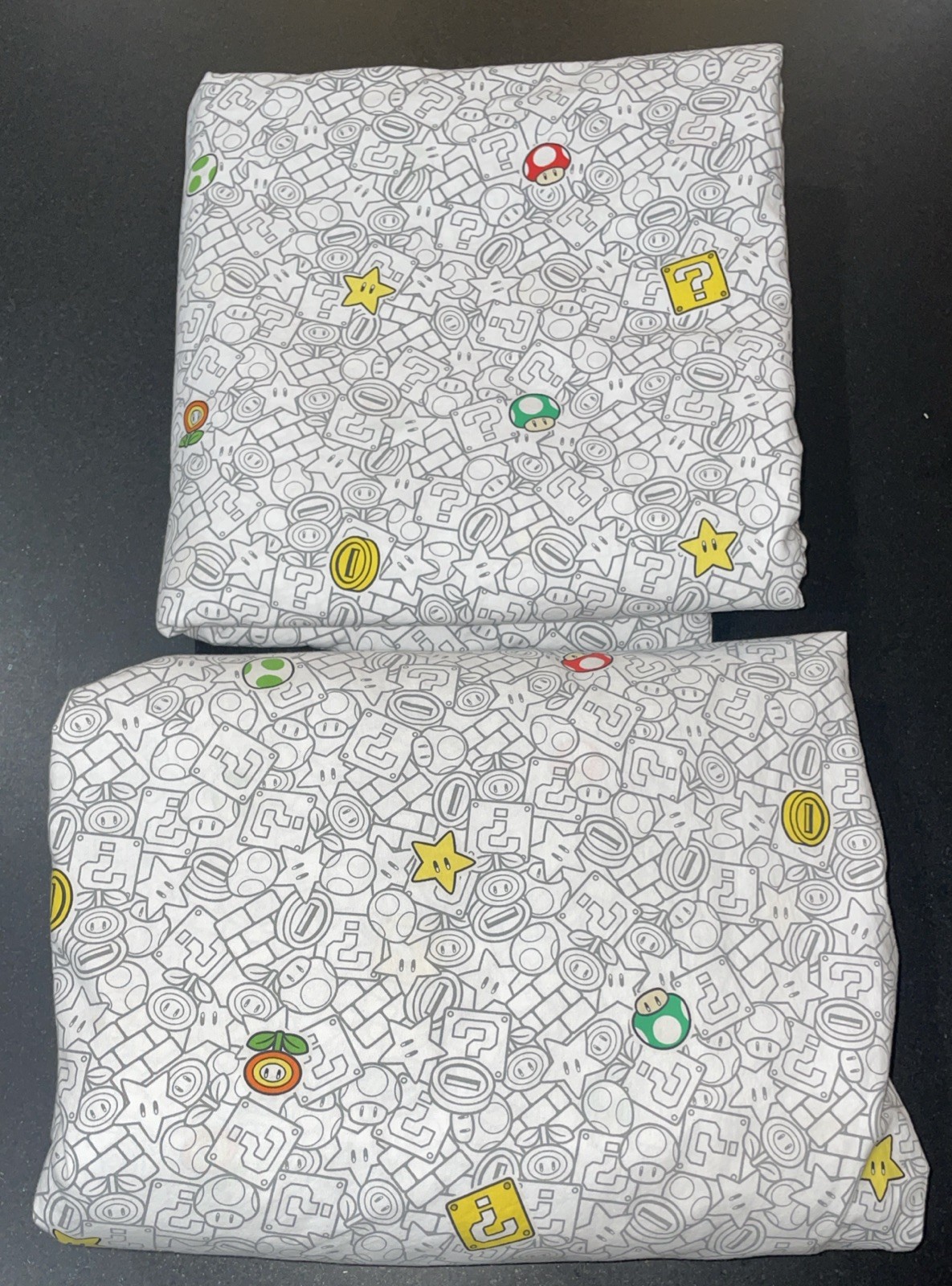 Pottery Barn teen Super Mario™ Power-Up Glow-in-the-Dark Sheet Set Full Nice