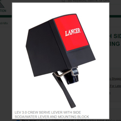 LEV 3.0 CREW SERVE LEVER WITH SIDE SODA/WATER LEVER AND MOUNTING BLOCK