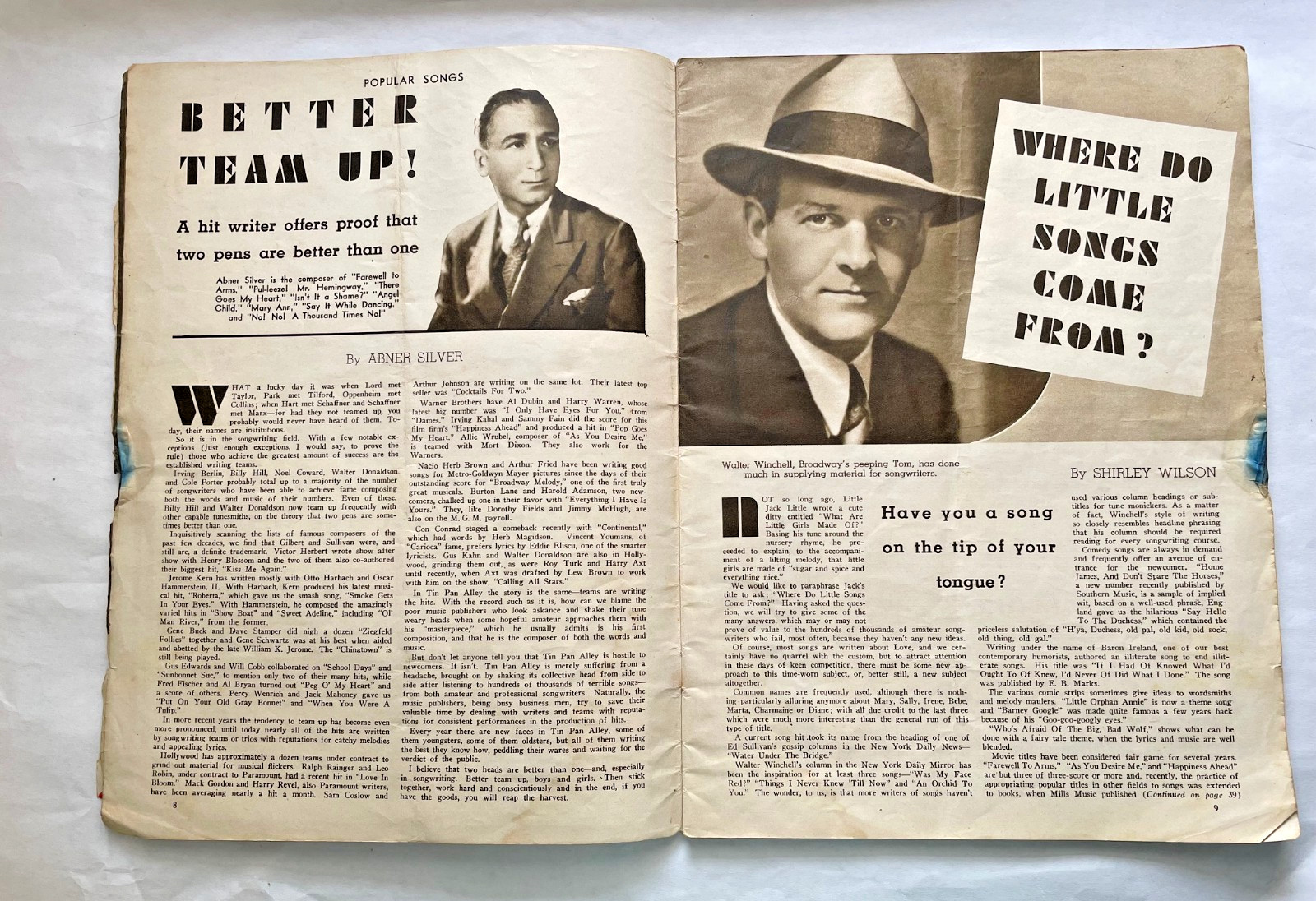 Popular Songs Magazine Feb Bing Crosby Contest Vintage Sheet Music Ads 1930s