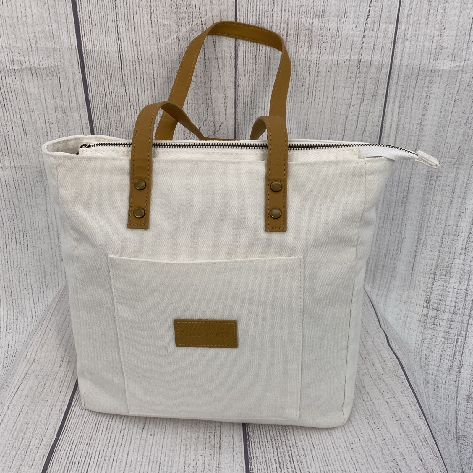 Cozy Earth Duvet Cover KING Oat Beige Luxury Viscose Bamboo Canvas Tote