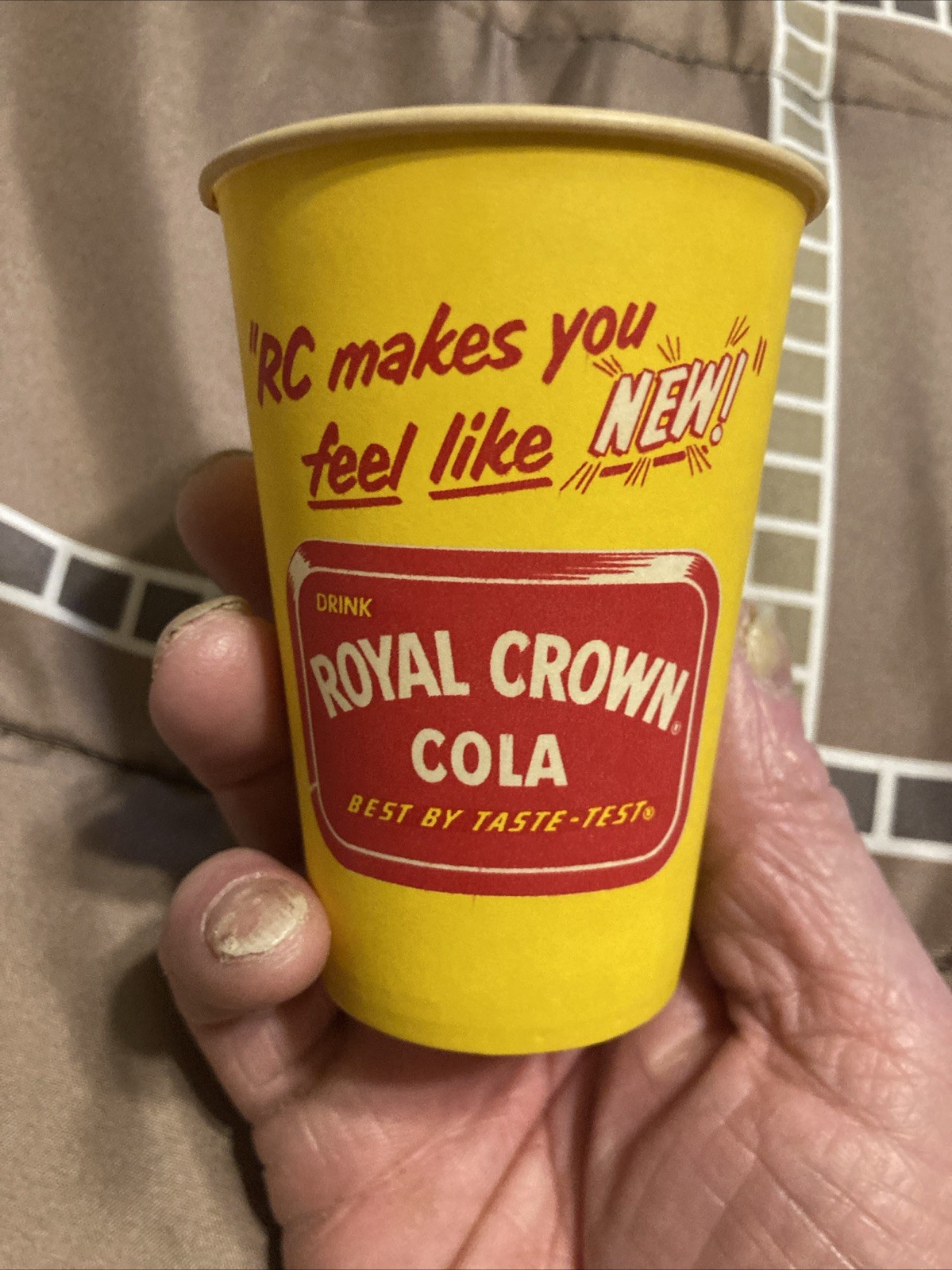 ROYAL CROWN COLA Cup Paper Wax 7oz Soda Very Rare Cup RC Early Years