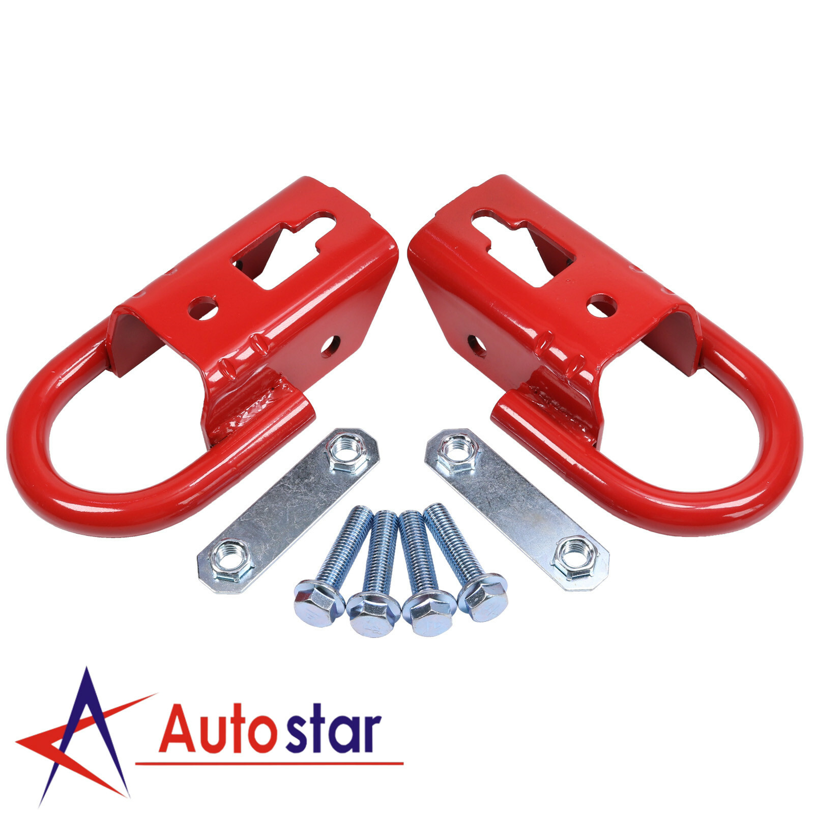 Set of 2 Red Front Tow Hooks For Ford F-150 FL3Z-17N808-A