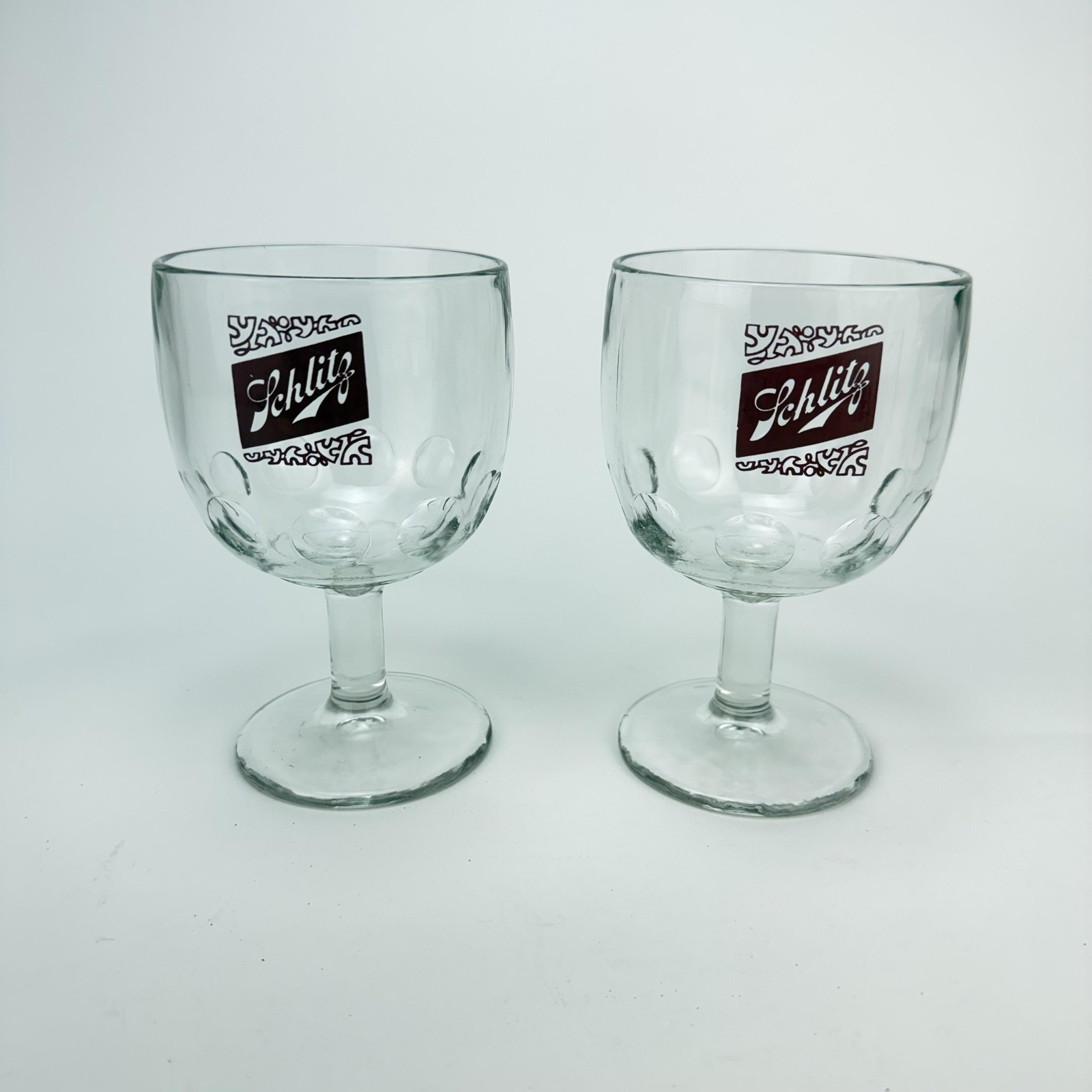 Vintage Schlitz Beer Glasses Mugs Goblets Set of 7 Barware Advertising Lot