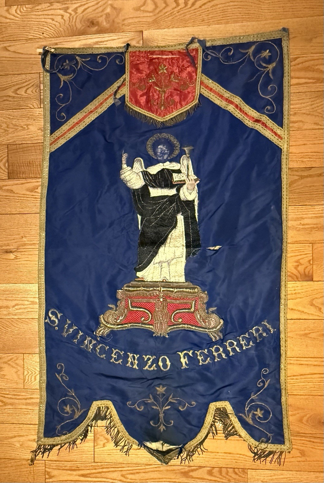 Vintage Catholic Processional Banner Dedicated To St Vincent Ferrer  Banner