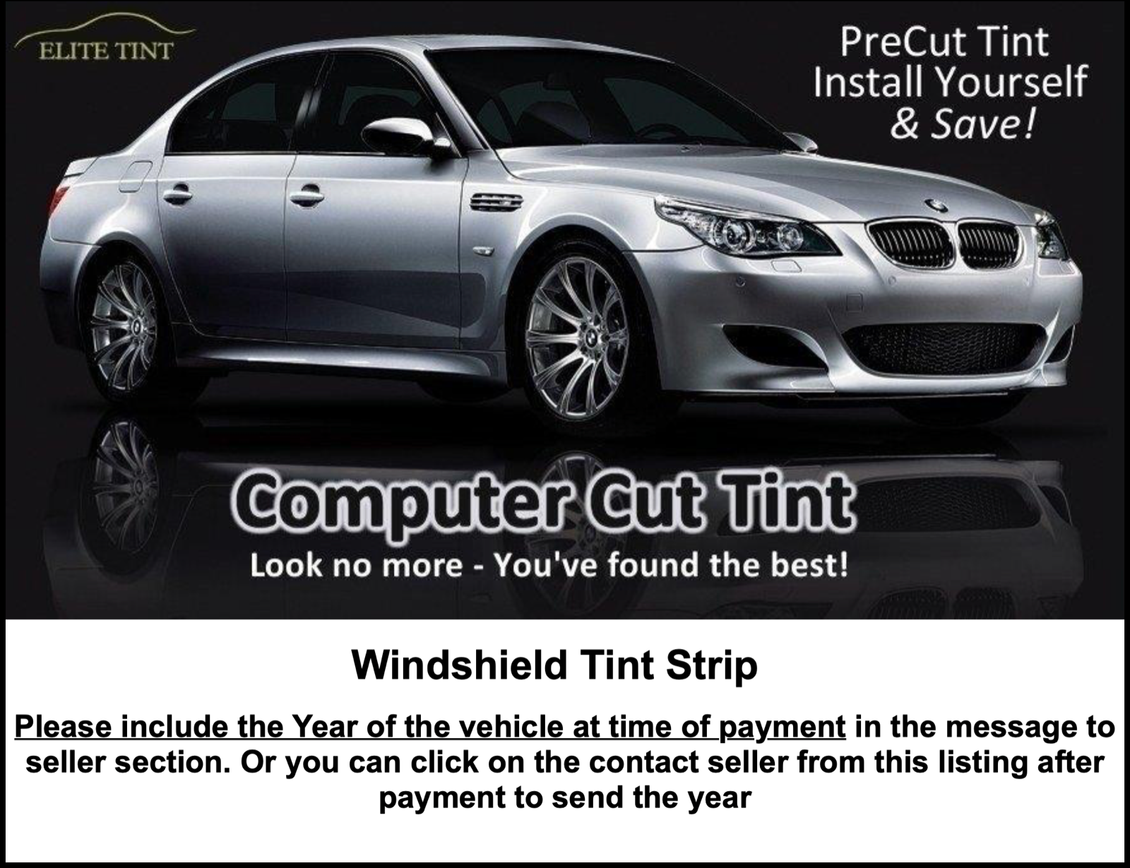 Chevy 1500 Silverado Truck Windshield tint strip precut 5% Nano Carbon