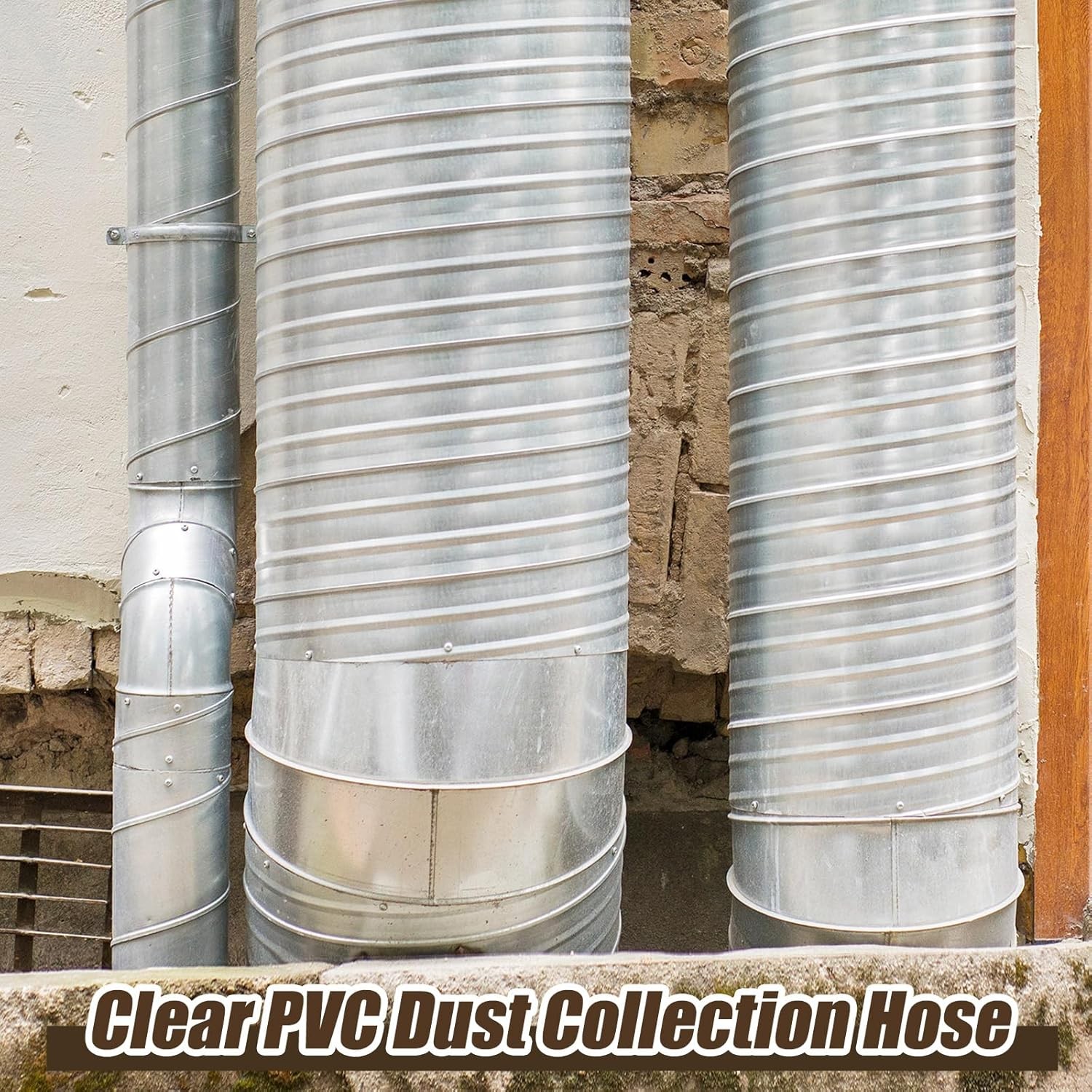 4 x 40' Flexible PVC Dust Collection Hose, Heavy Duty Dust Debris, Fume Collecti