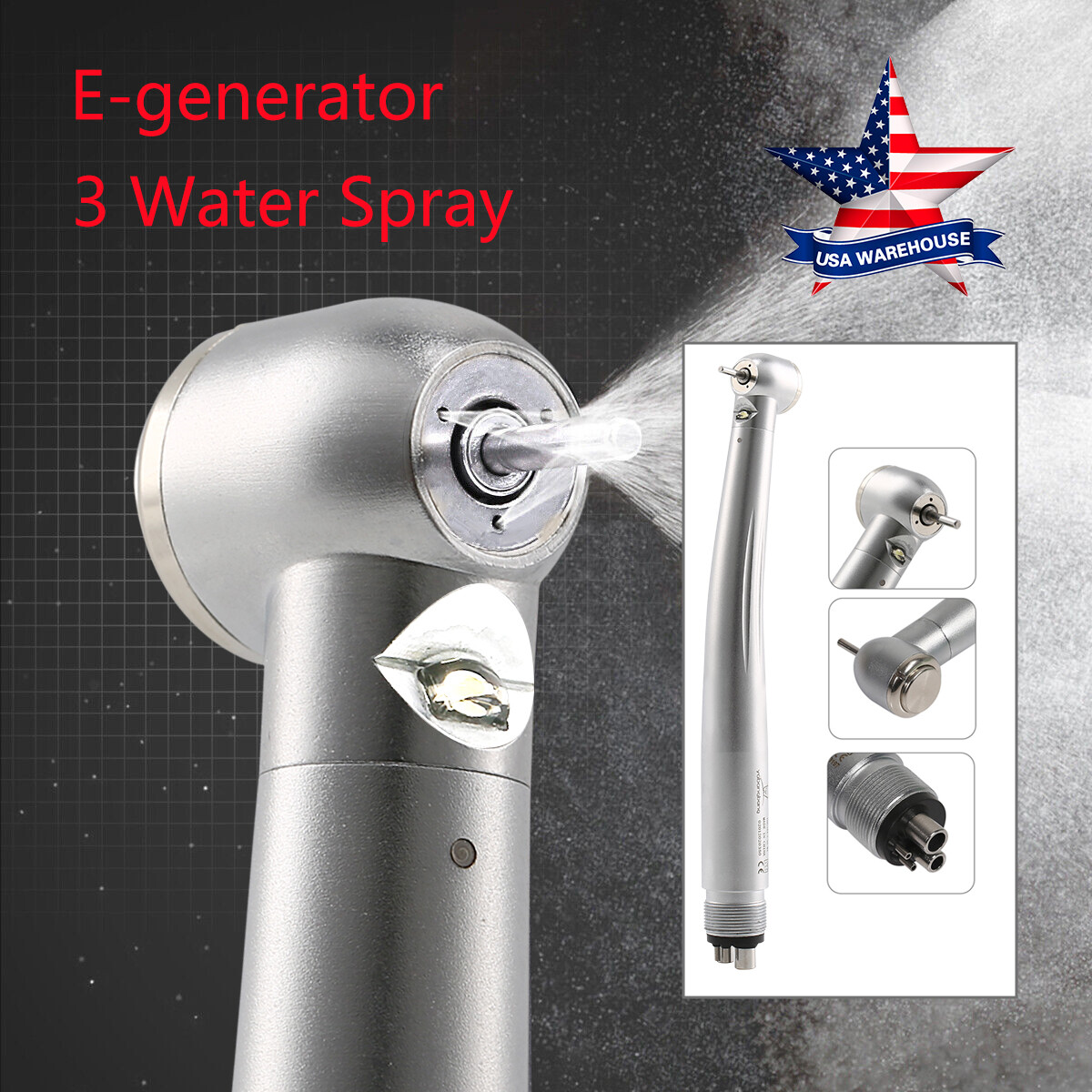 Yabangbang E-generator Dental LED Fiber Optic High Speed Handpiece 4 Holes YBM