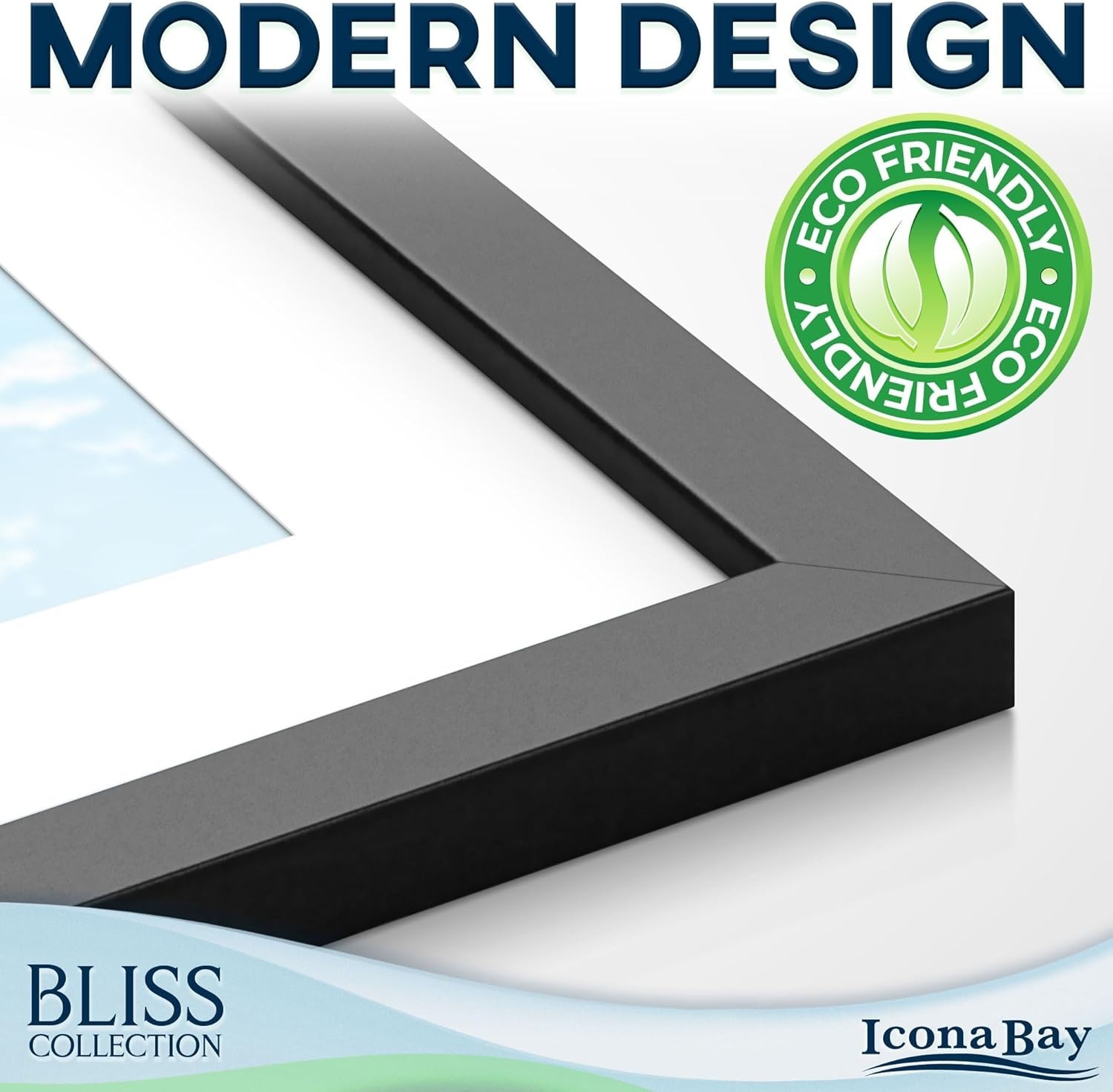 12X12 Picture Frame Black Display Pictures 8X8 with Mat or 12X12 without Mat for