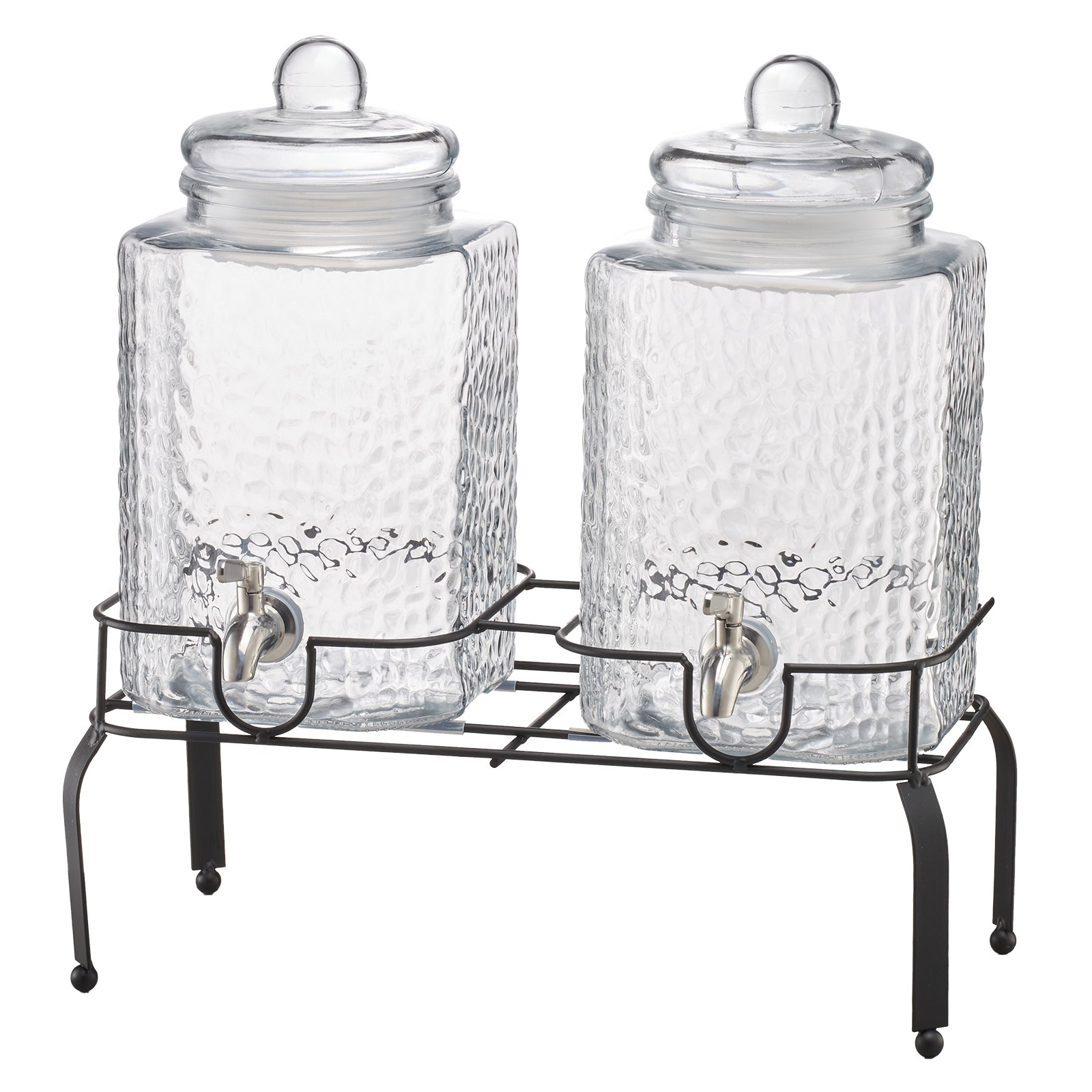 Drink Dispenser 1.5 Gal Beverage Dispenser for Parties Glass with Stand 2PCS