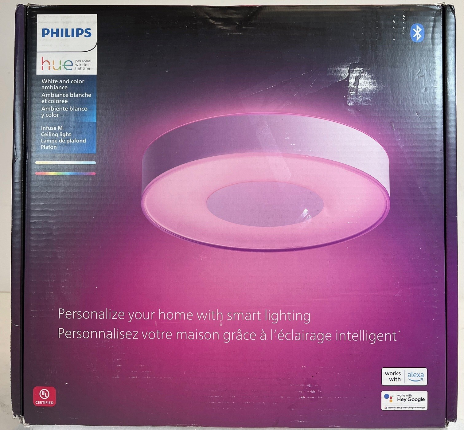 Philips Hue Infuse Medium Ceiling Lamp, White -White and Color Ambiance-FREE S/H