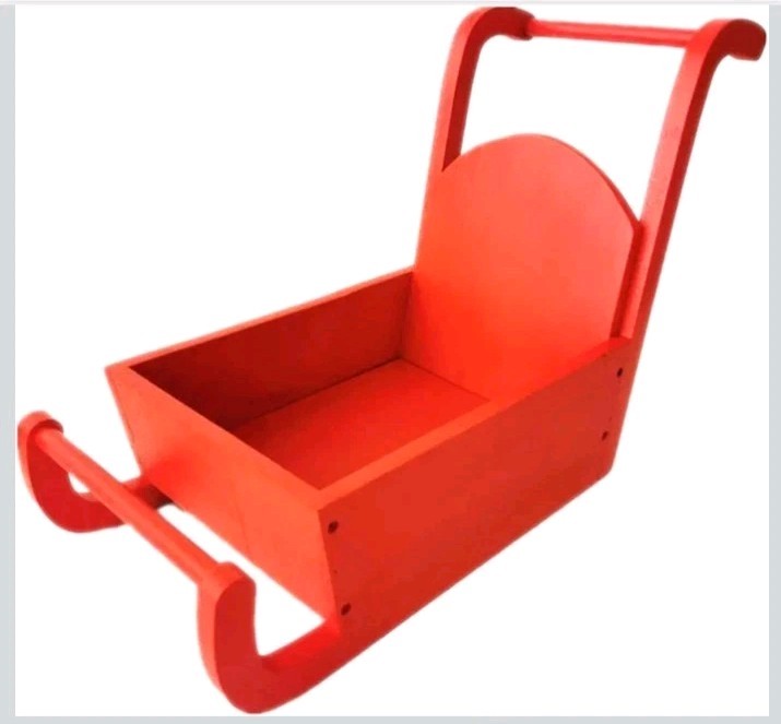 Newborn Photo Prop Red Sleigh - Wooden Baby Photography Prop for 0-6 Months...