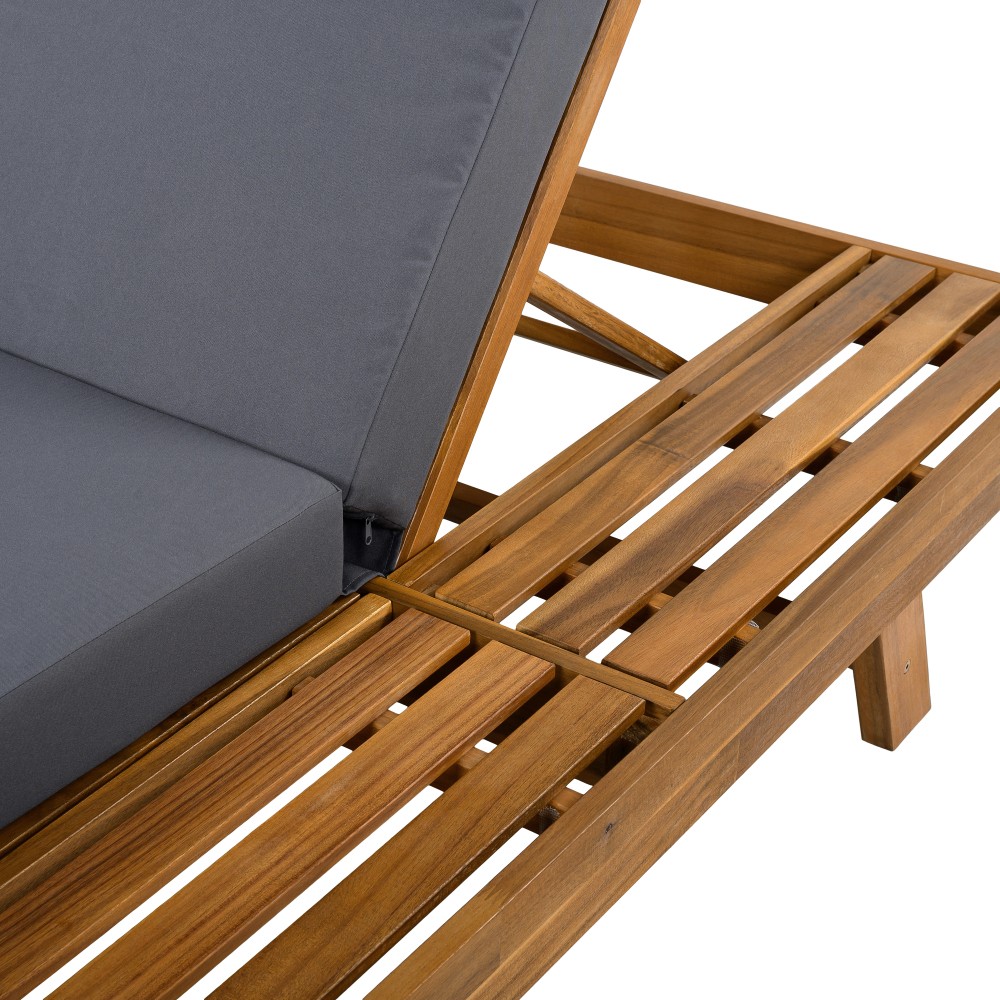 Outdoor Adjustable Chaise Lounge Chair Set with Waterproof Cushion and Backrest