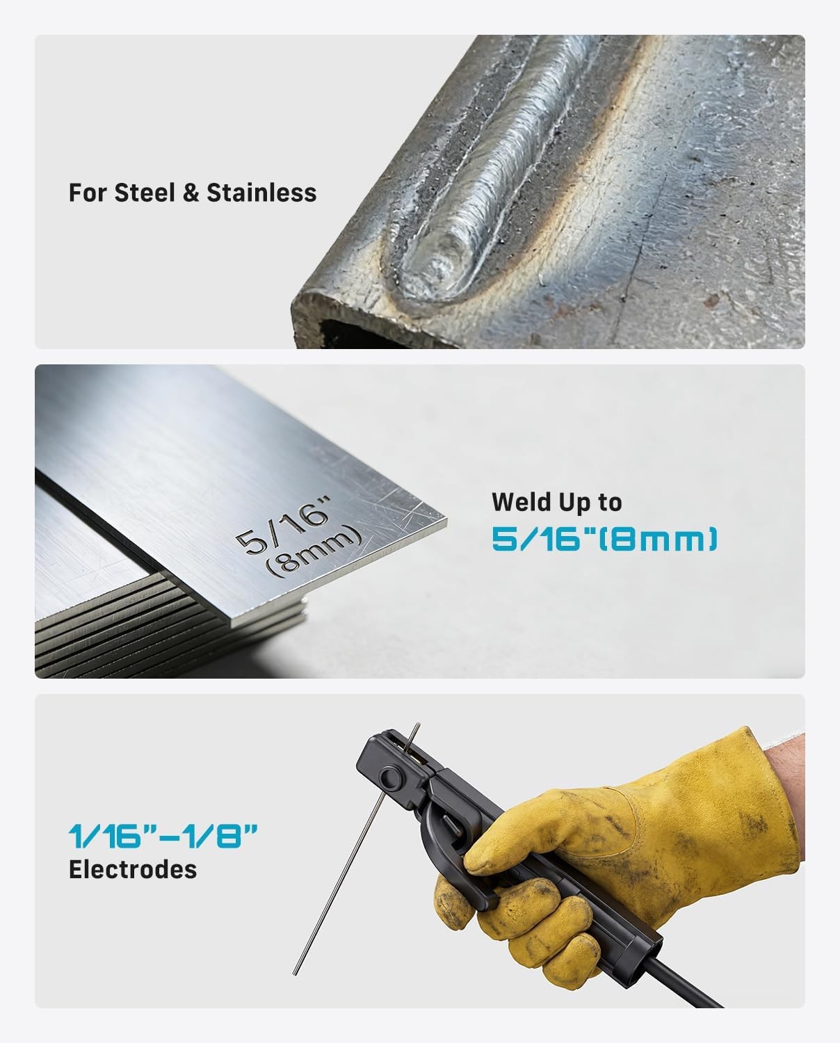 SEESII 135A MIG Welder 110V 3-in-1 Gasless Flux Core/Lift TIG/Stick