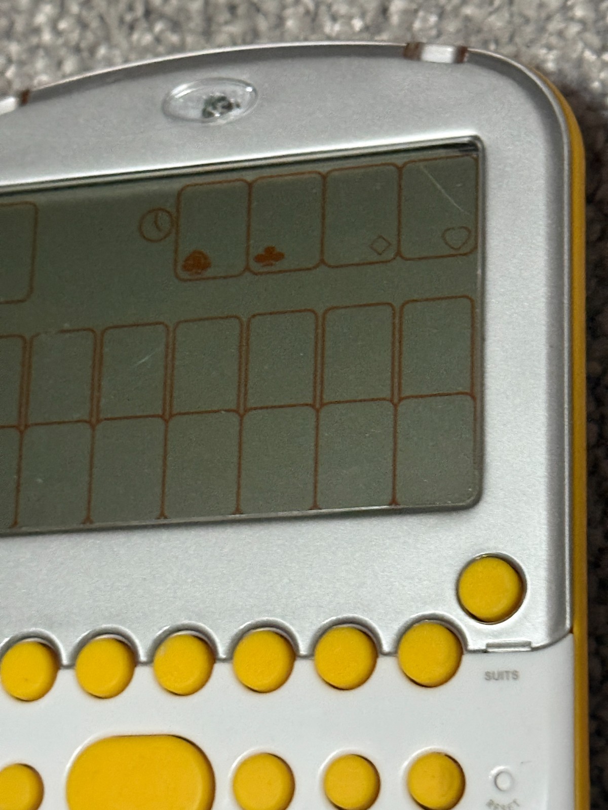 Radica Big Screen Solitaire Backlit Handheld Game Yellow 2008 Tested