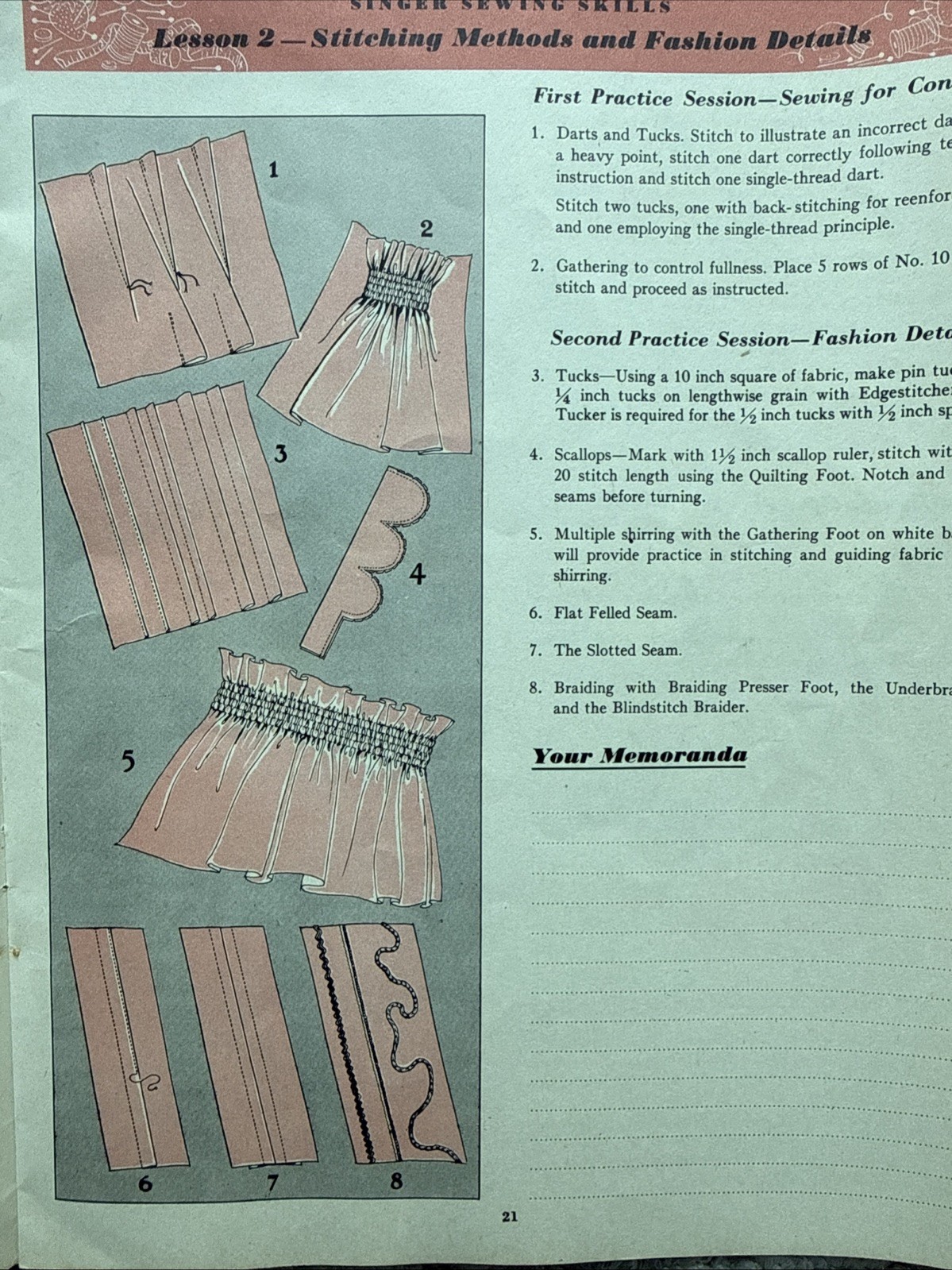 Vintage Singer Sewing Skills Reference Book 1955