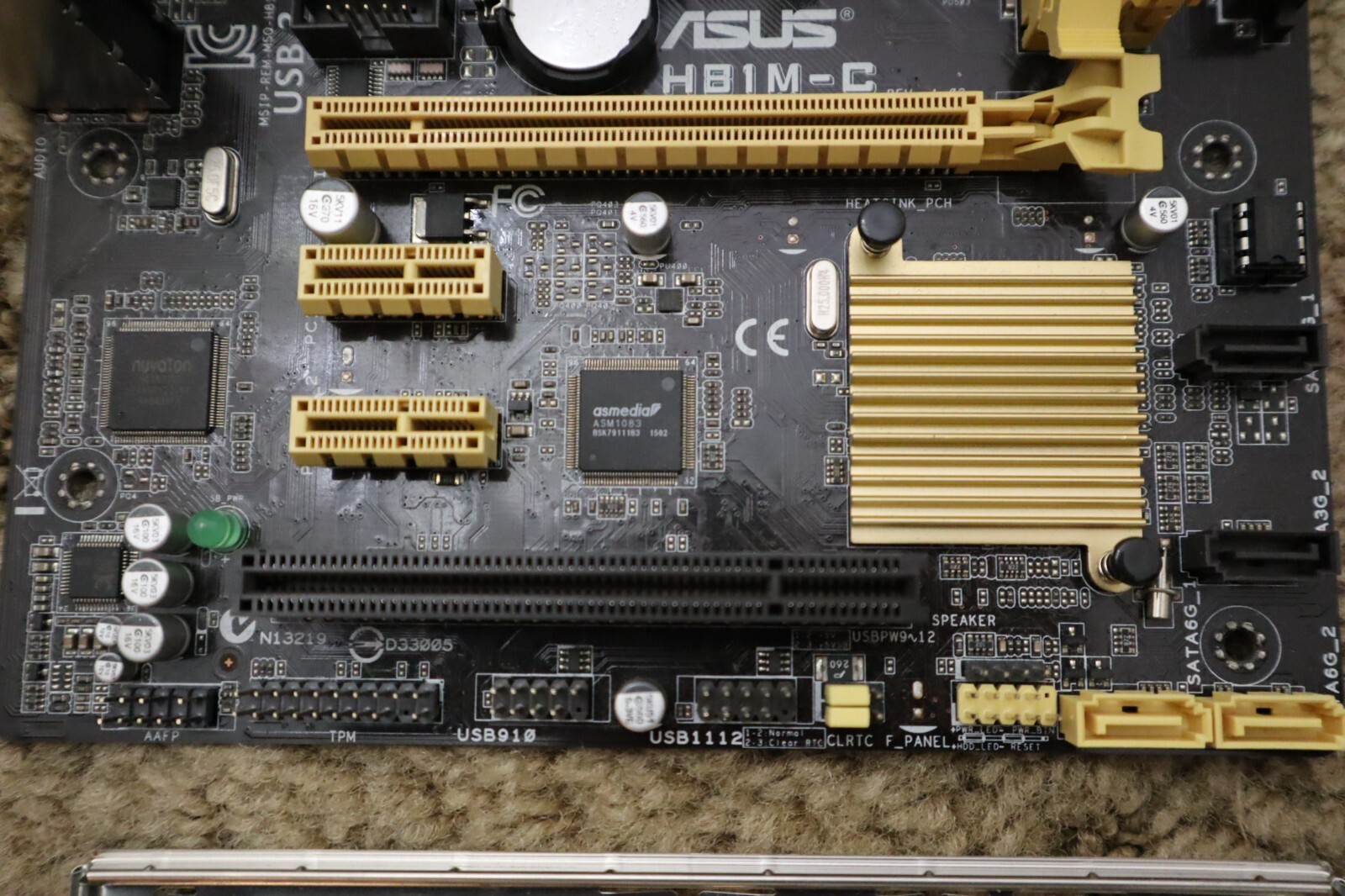 ASUS Motherboard H81M-C LGA 1150 3.0 USB W/ CPU Intel i3-4130 3400Mhz I/O Shield