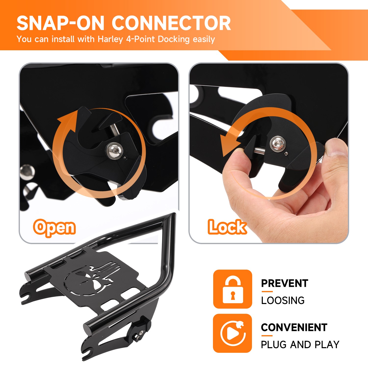 Luggage Rack for Harley Harley Touring 2009-2025 Rear Grab Handles Bracket Kit