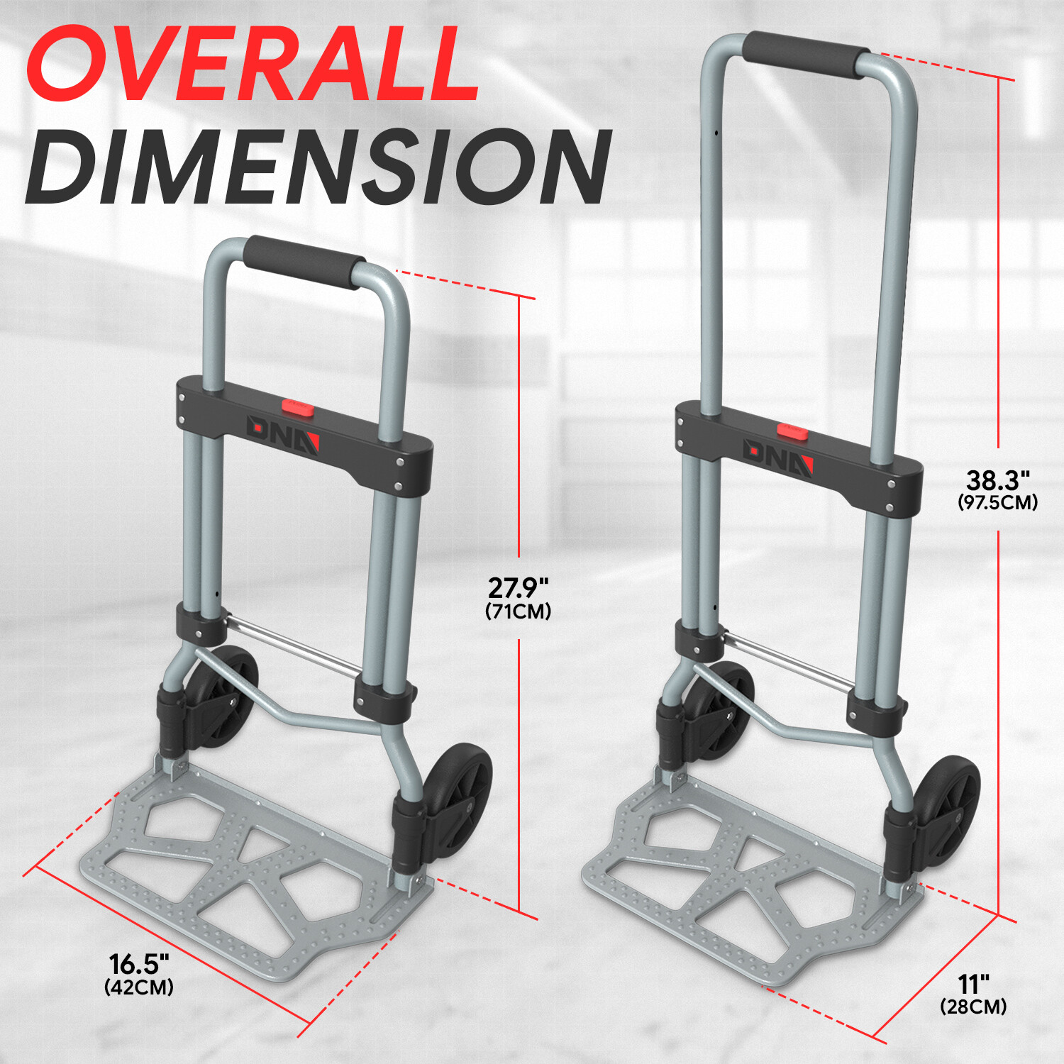 220 bs Cart Folding Dolly Collapsible Trolley Push Hand Truck Moving Office Home