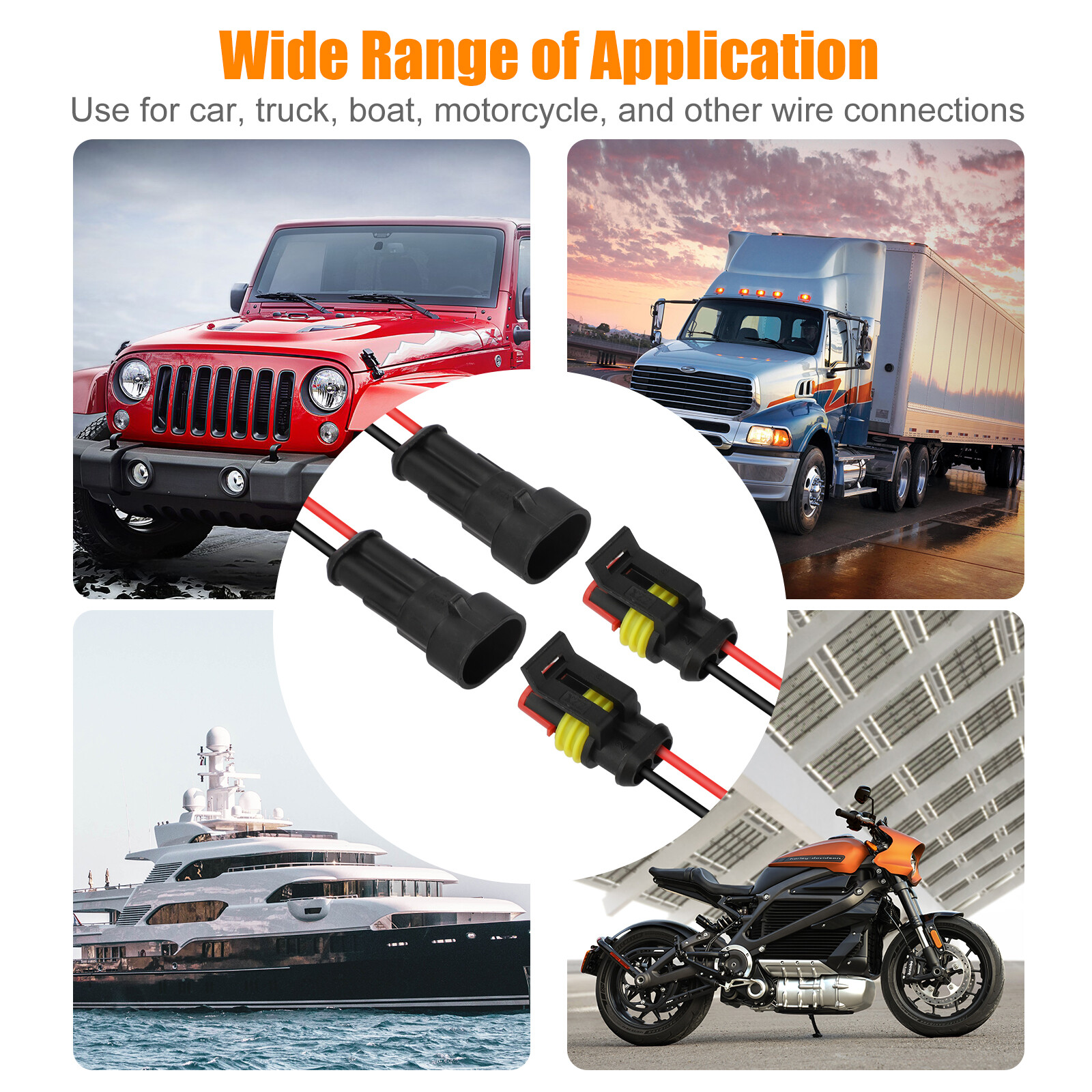 20X Car Waterproof Electrical Wire Cable Connector Male Female 2Pin Way Plug Kit