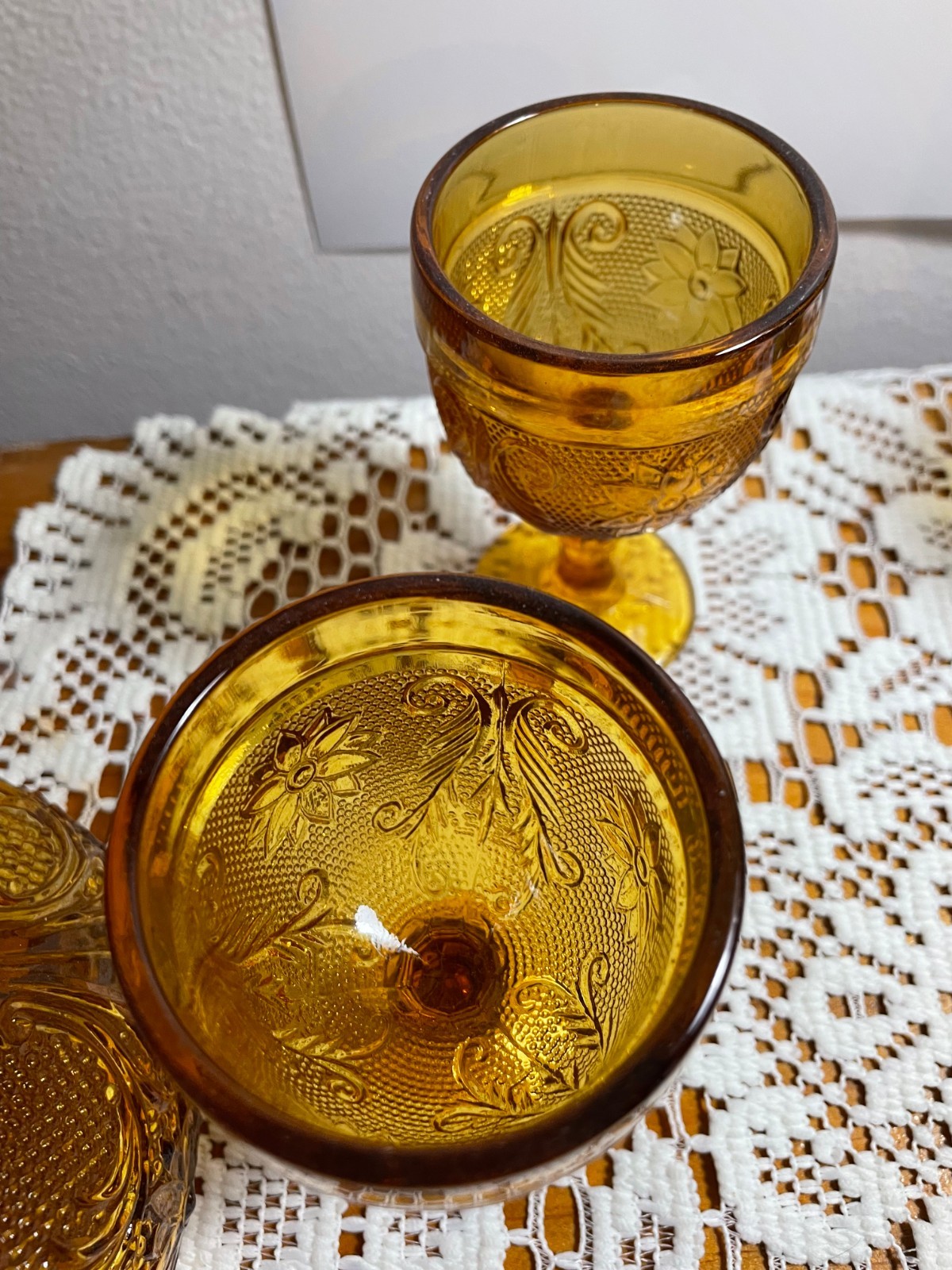 Indiana Tiara Amber Decanter & 4 Glasses