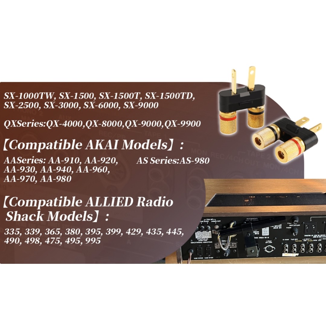 Fits Pioneer Speaker Banana Jack Plug Connectors SX-626 727 820 828 990 6000 (2)