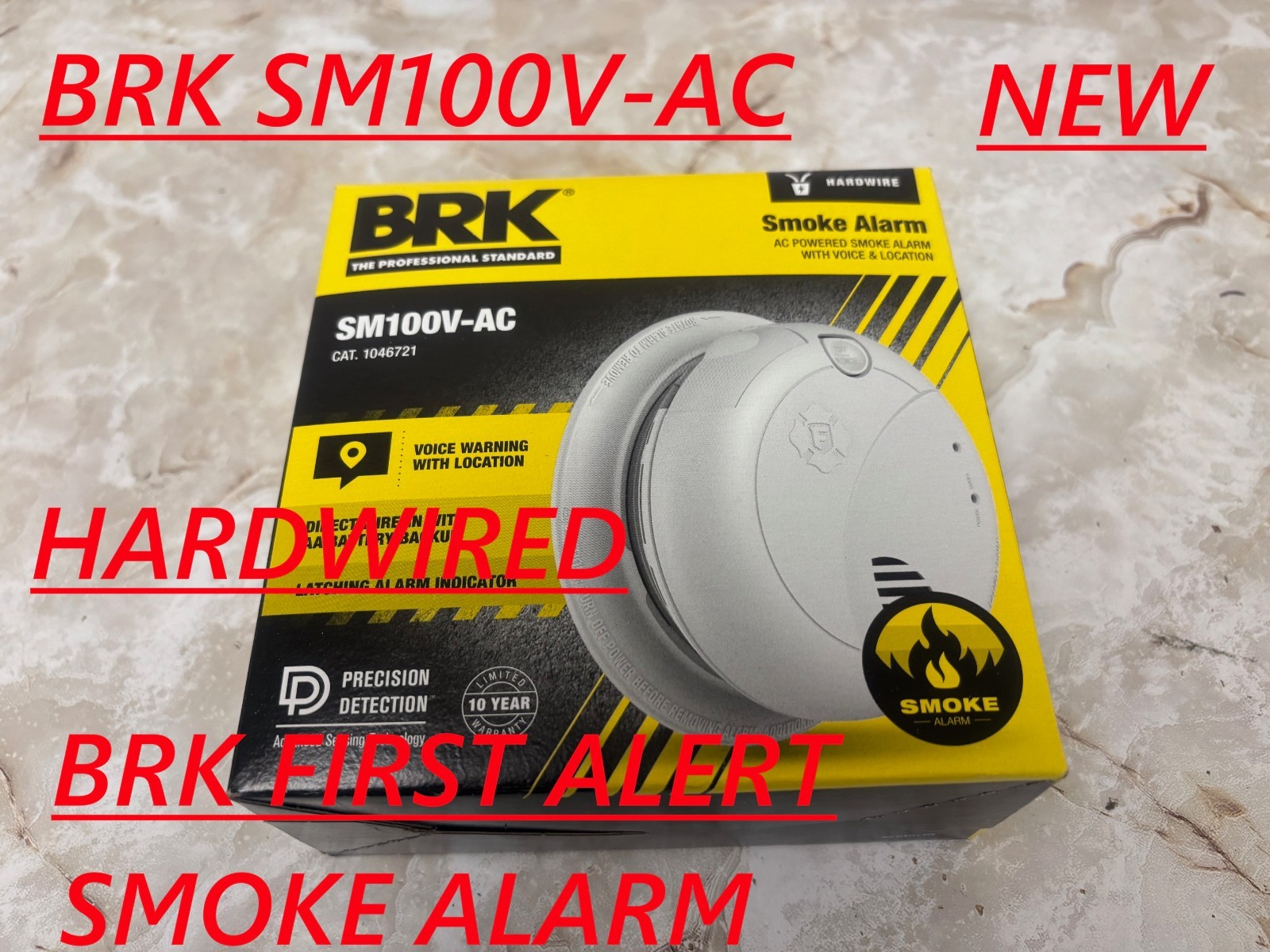 ⭐️⭐️⭐️First Alert BRK SM100V-AC Interconnect Hardwire Smoke Alarm w/ Voice & Loc