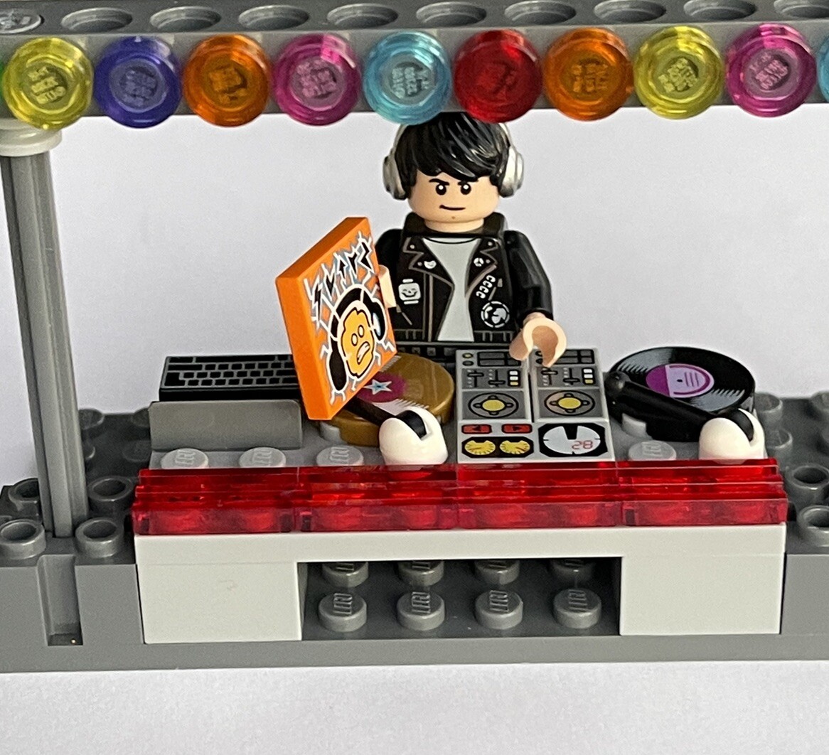 LEGO Dj w Turntables Lighting Bar Cake Topper Pop Star Custom Made Read Descript