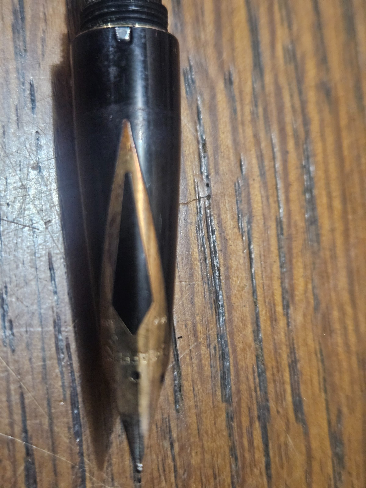 Sheaffer Fountain Pen Desk Set White Dot Chrome Black 14k used