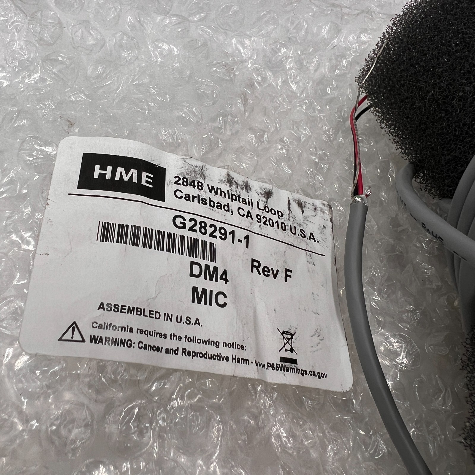 HME DM4 Drive Thru Intercom Directional Microphone MIC G28291-1 DM-4 For Ion IQ