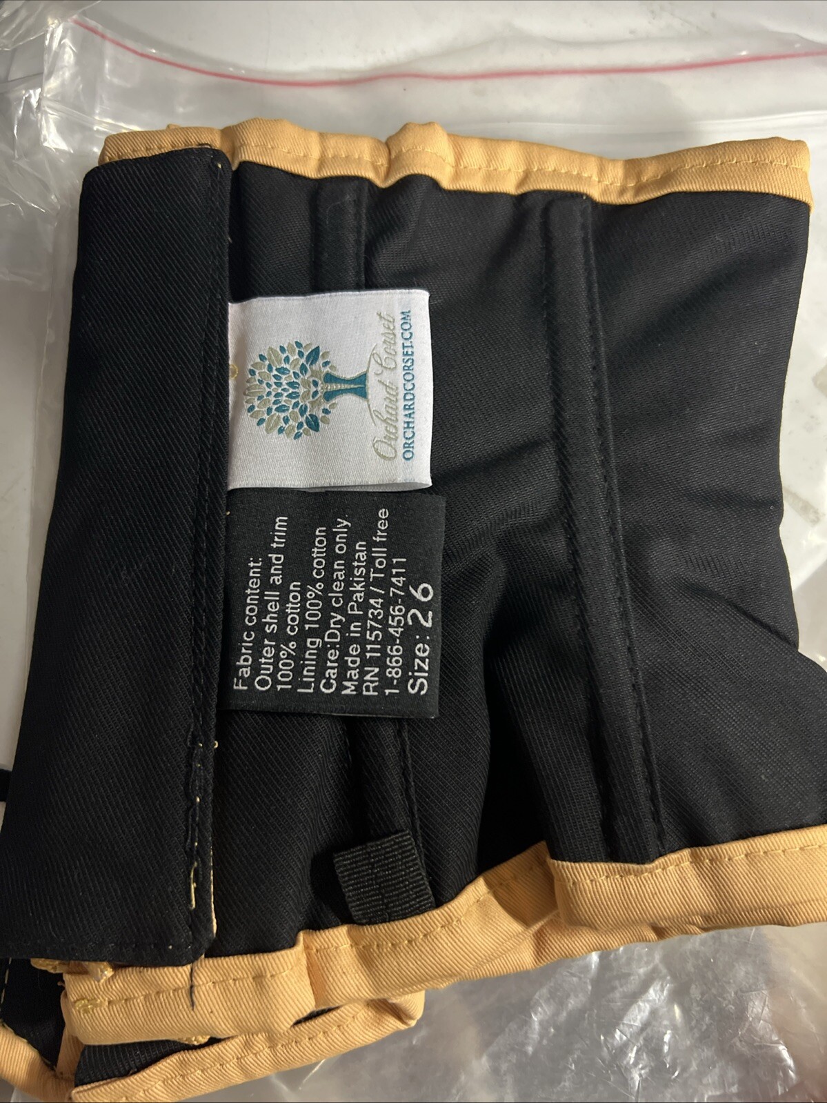 201 Authentic Beige Cotton 26” Underbust Waspie Steel Boned Corset