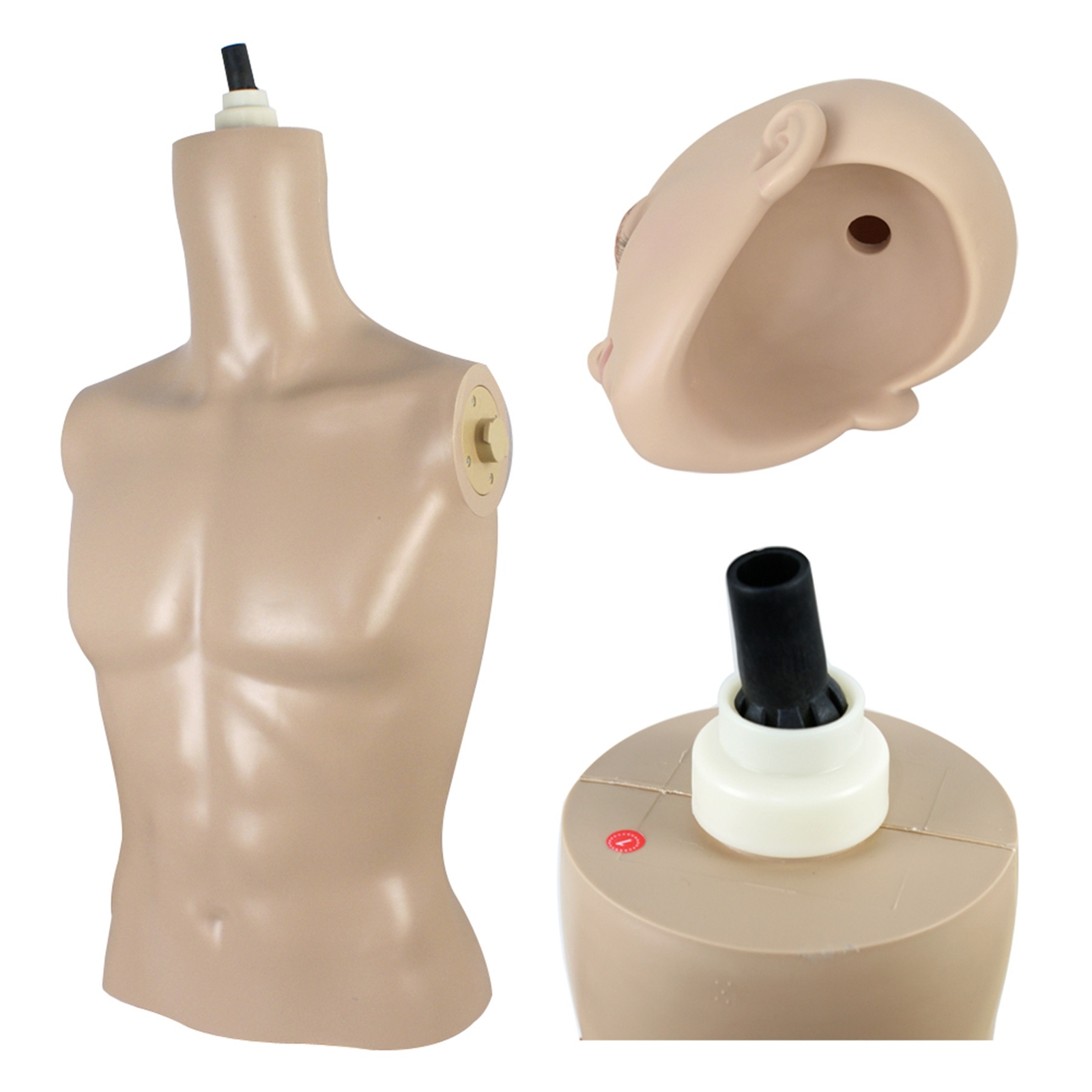 72"H Male Mannequin Full Body PP Realistic Display Head Turns Dress Form w/Base