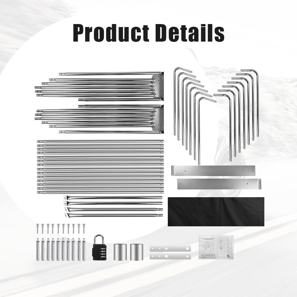 Motorcycle Covers Waterproof Outdoor Storage Sheds 136"x54" x75" Heavy Duty