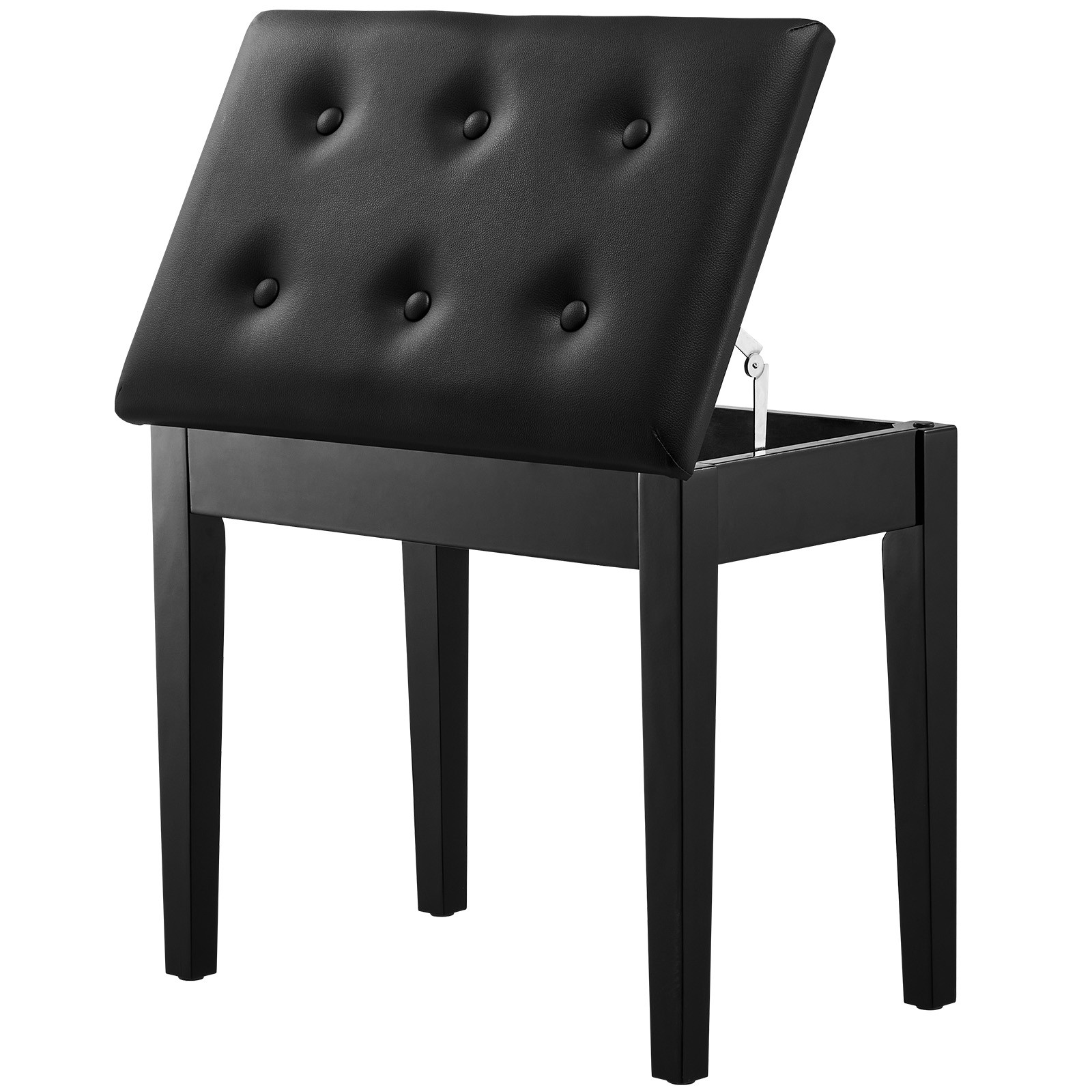 VEVOR Piano Keyboard Bench Storage Padded Cushion Seat Wooden Vanity Bookcase