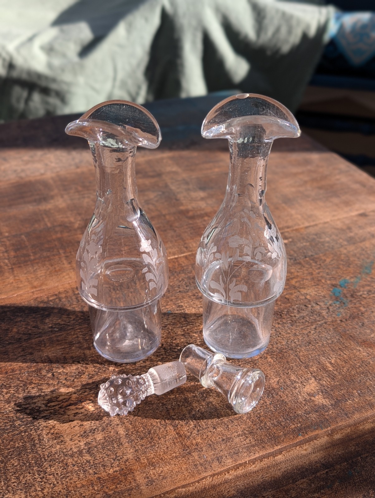 Antique Victorian Silverplate 7-piece Rotating Condiments Cruet Set w/Stoppers