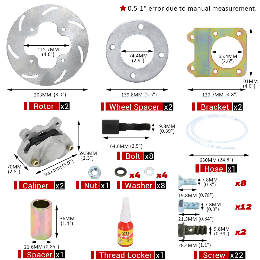 ATV Front Disc Brake Conversion Kit For Honda Foreman 400 450 4x4 (All Models)