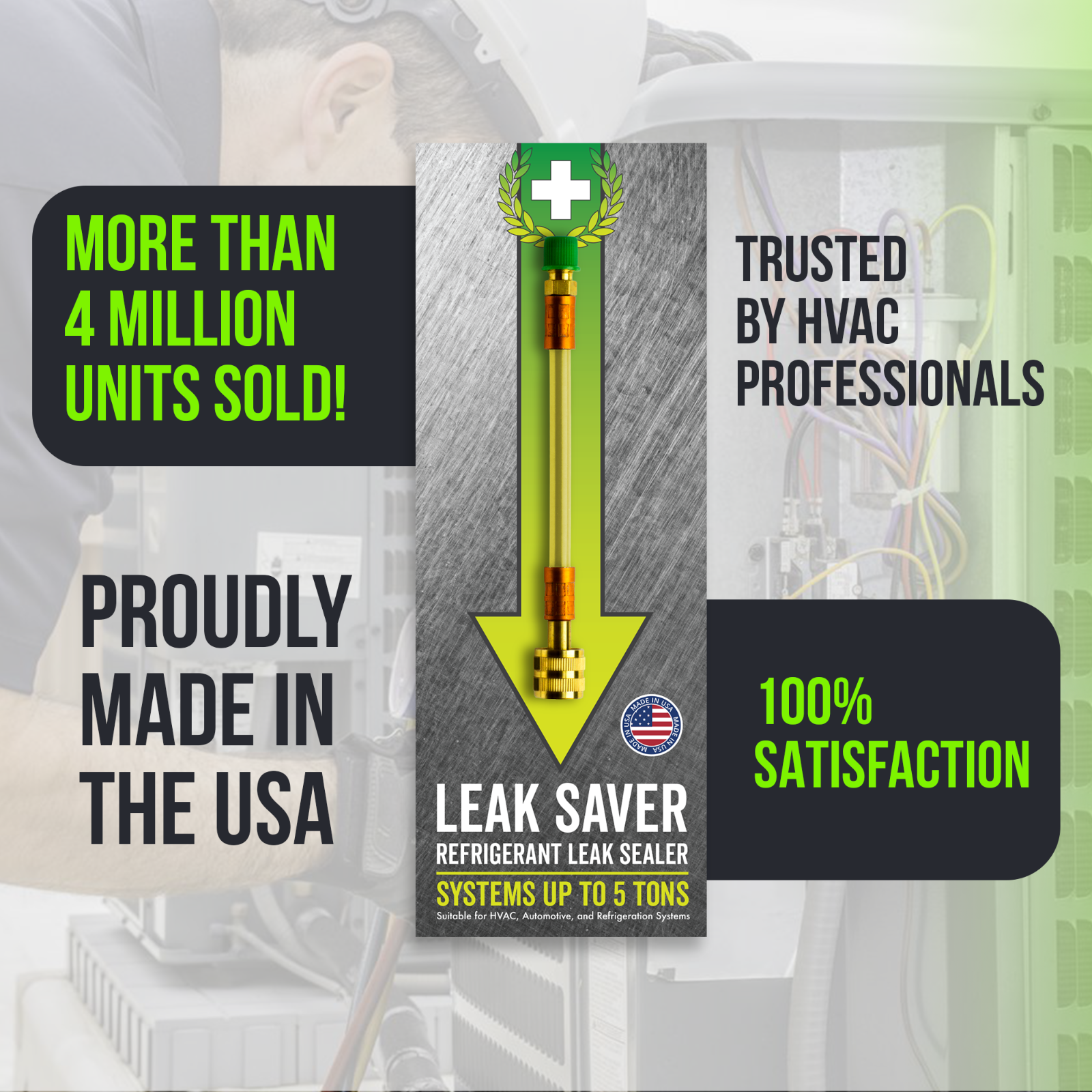 Leak Saver Direct Inject Refrigerant Leak Sealer 6 Pack HVAC & Automotive