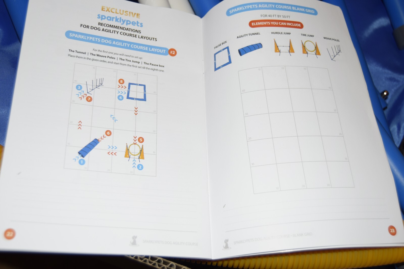 New! Sparklypets Dog Agility Obstacle Training Course Kit - Yard Excercise