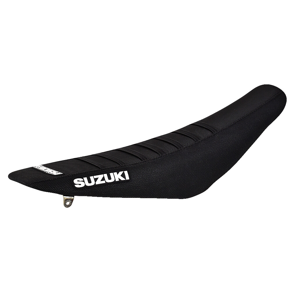 Suzuki Rm 125 250 Seat Cover Fits 2001-2011 Black with Black Ribs #52 WITH LOGO