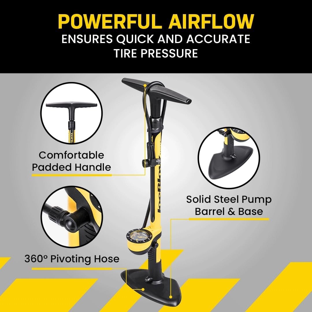Topeak Joe Blow Sport III Bike Floor Pump Twin Head Tire Gauge 160 PSI TJB-S6