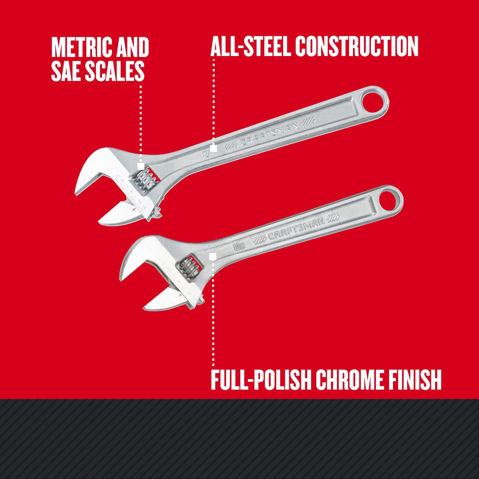 CRAFTSMAN Adjustable Wrench Set, 2-Piece - CMMT12002