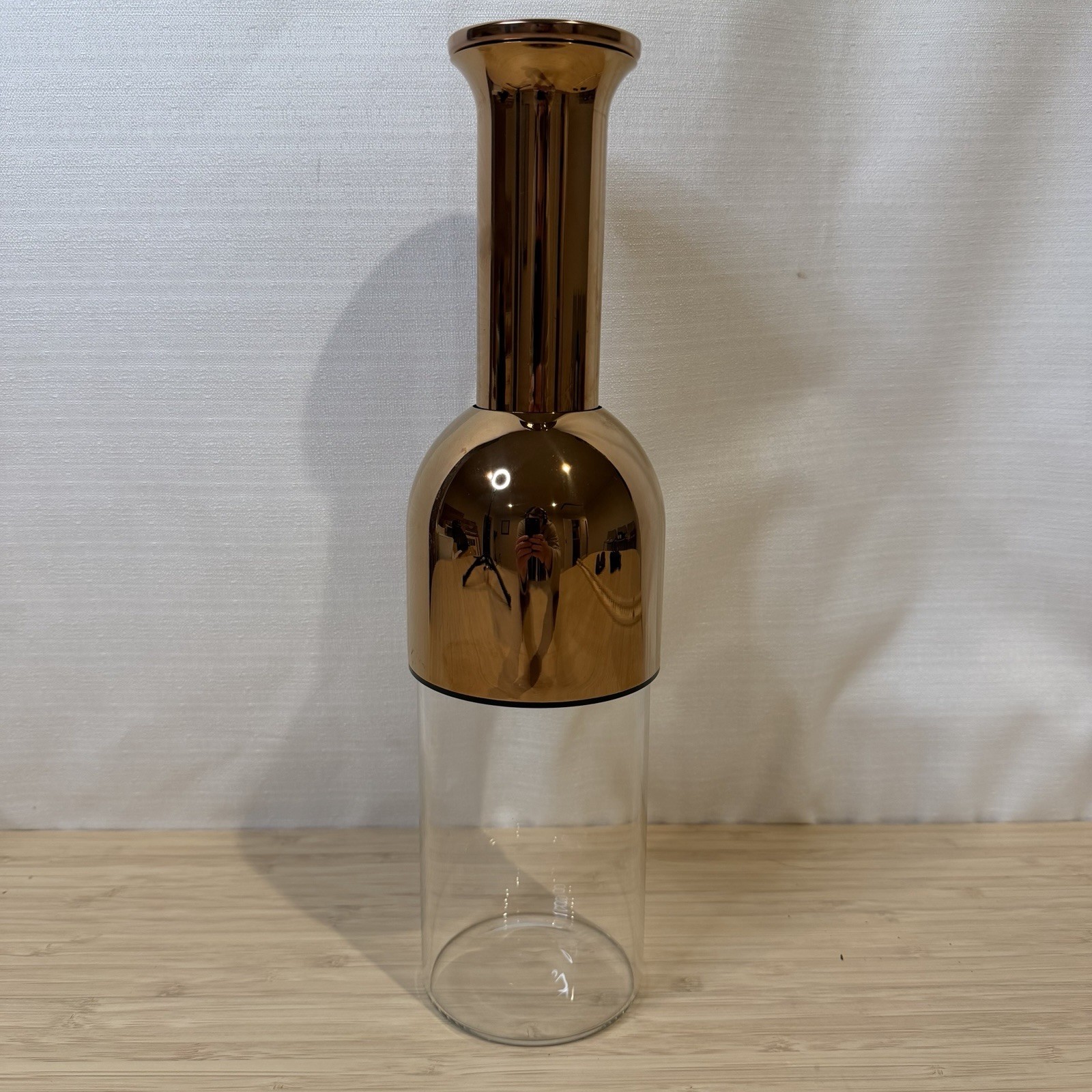 ETO 750 Copper Mirror Finish Wine Decanter Aerator Great Condition Glass