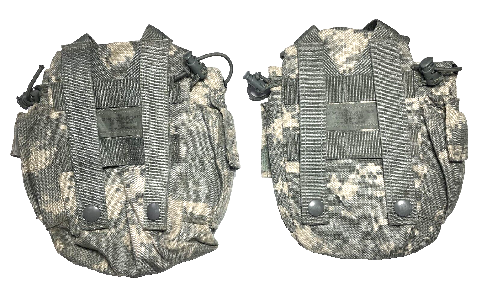 MOLLE II 1 QT Canteen Cover / 1 Quart General Purpose Pouch ACU | 2 Pack VGC