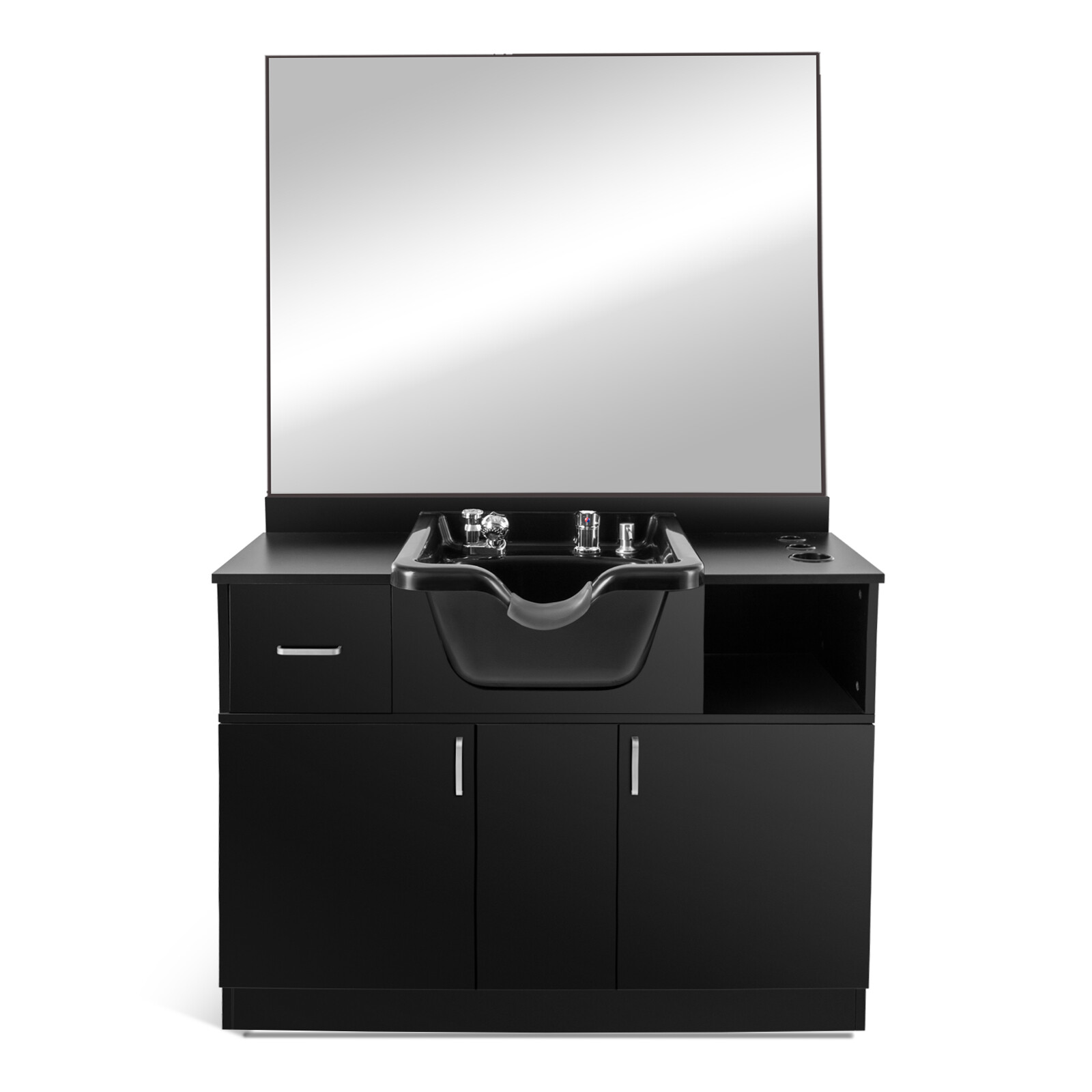New Backwash Sink Station Shampoo Bowl Beauty Salon Spa Mirror+Drawer+USB+P Trap