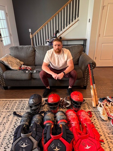 ADAM ZEBROWSKI 2024 ROME EMPERORS GAME USED OLD HICKORY BASEBALL BAT BRAVES